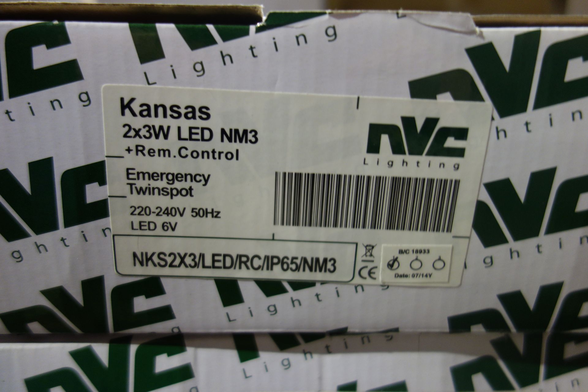 3 X NVC Lighting NK5 2 X 3 /LED/RC.IP65/NM3 2 X 3W LED NM3 + Remote Control Emergency Twinspot 220-