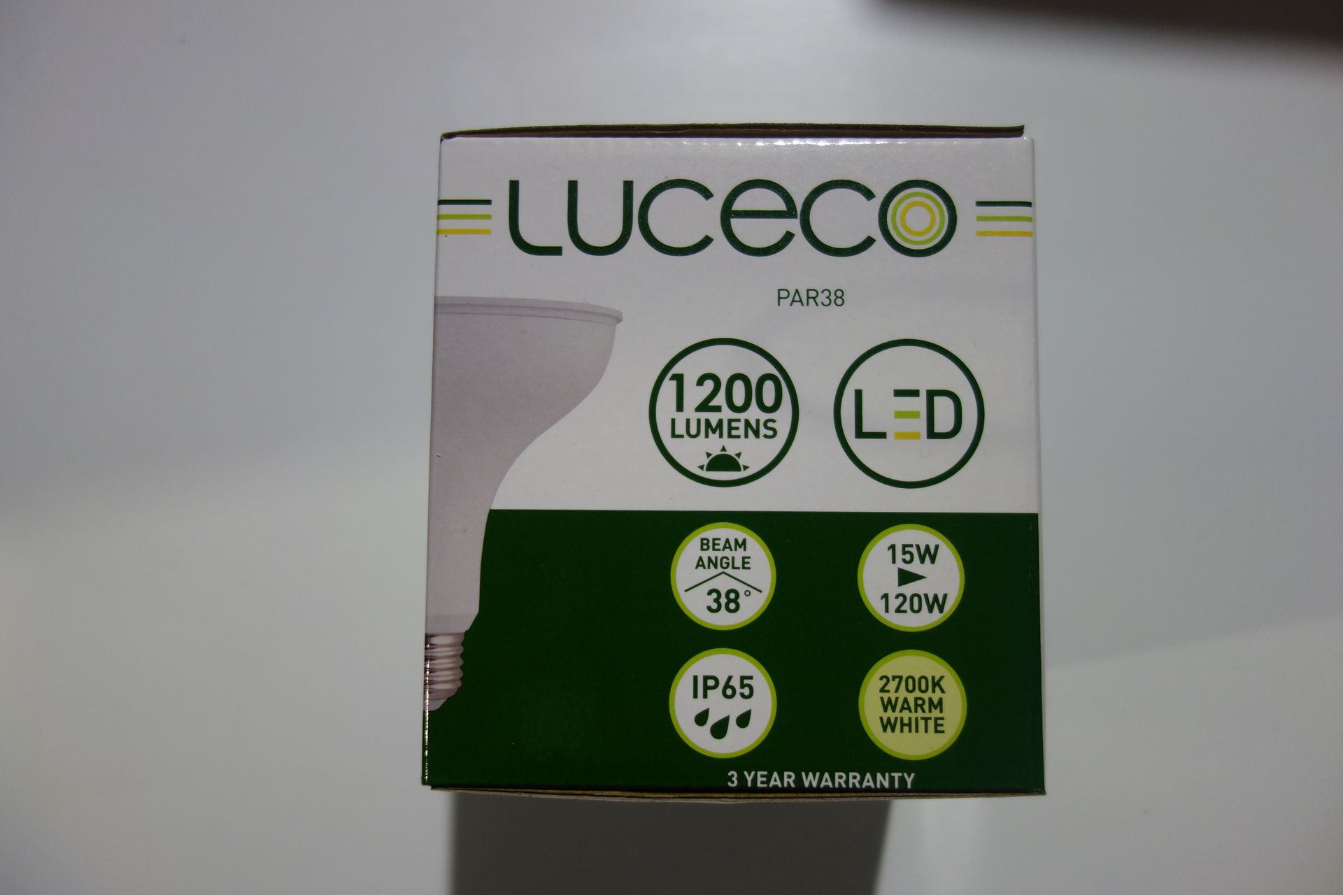 20 X Luceco LP38W15W121P65-01 JX LED 38 Lamps 1200 Lumens 15W IP65