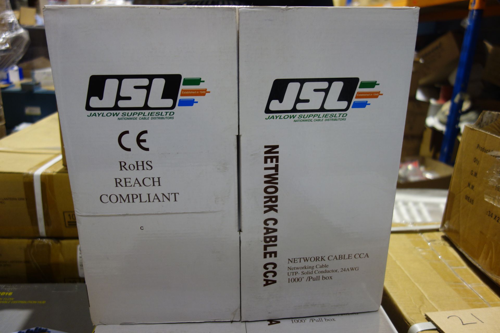 4 X JSL Pull Boxes Of UTP Network Cable CCA PVC Solid Conductor 24AWG