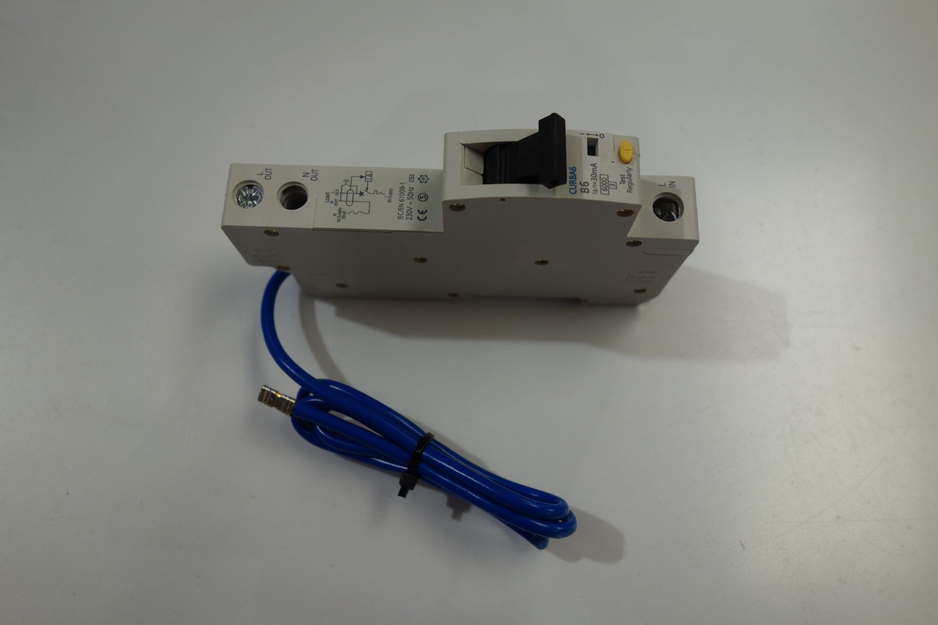 20 X British General CURBA6-01 6A Type B Single Pole RCBO With Out Earth Lead