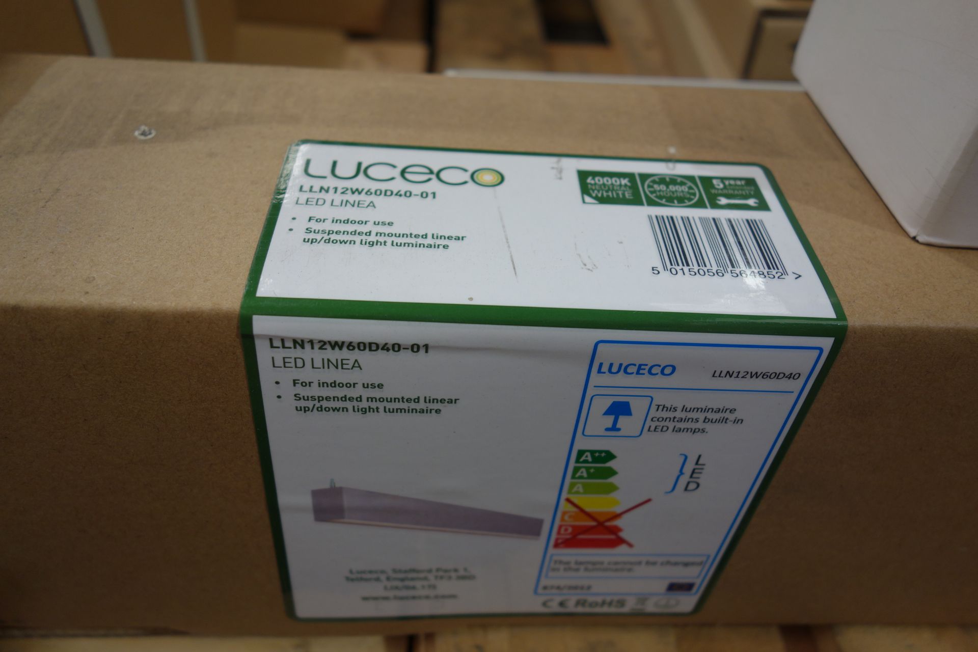8 X Luceco LLN12W60D40-01 LED Linea For Indoor Use Suspended Mounted Linea UP/DOWN Light Luminaire