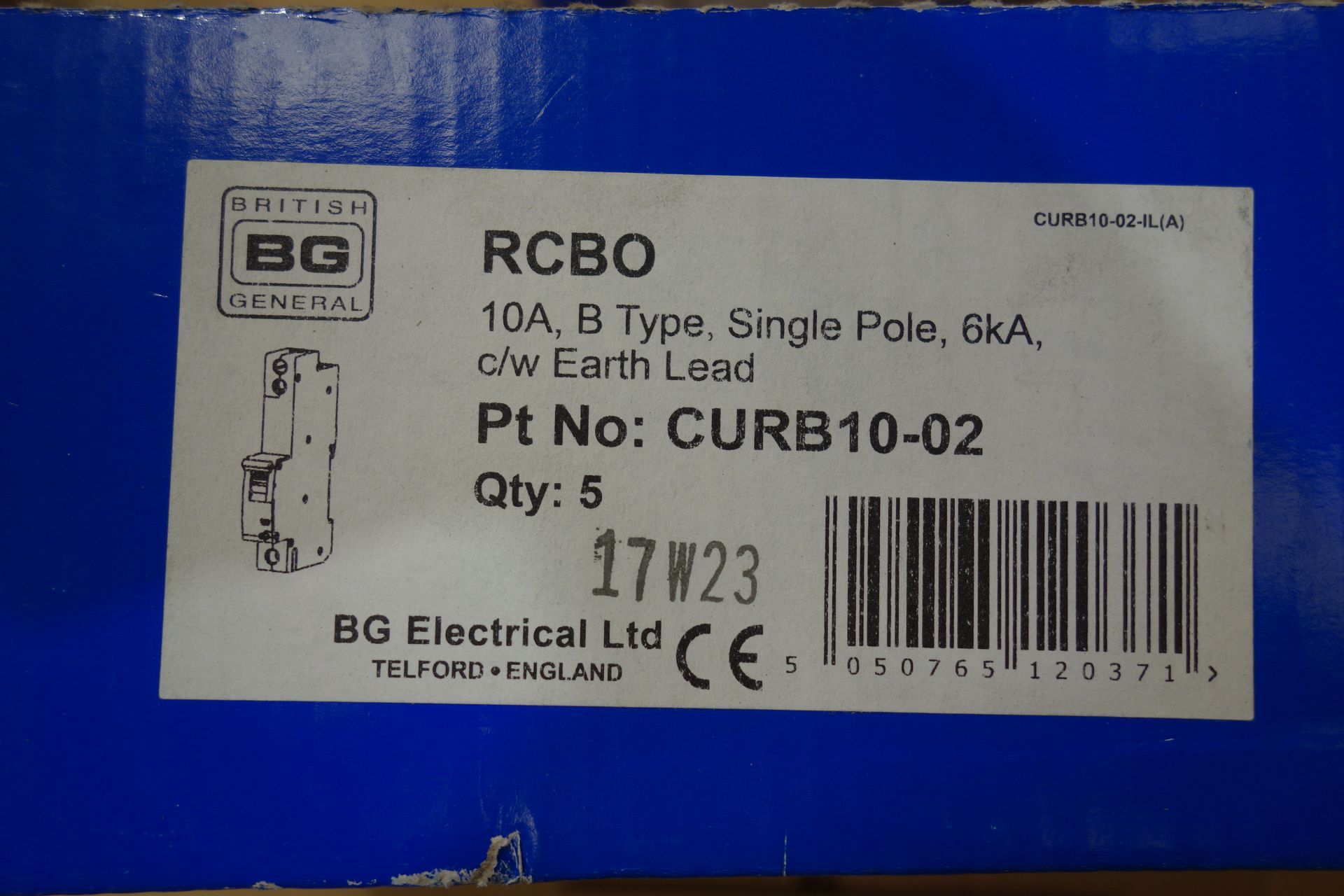 20 X British General CURB10-02 10A Type B Single Pole 6KA RCBO C/W Earth Lead