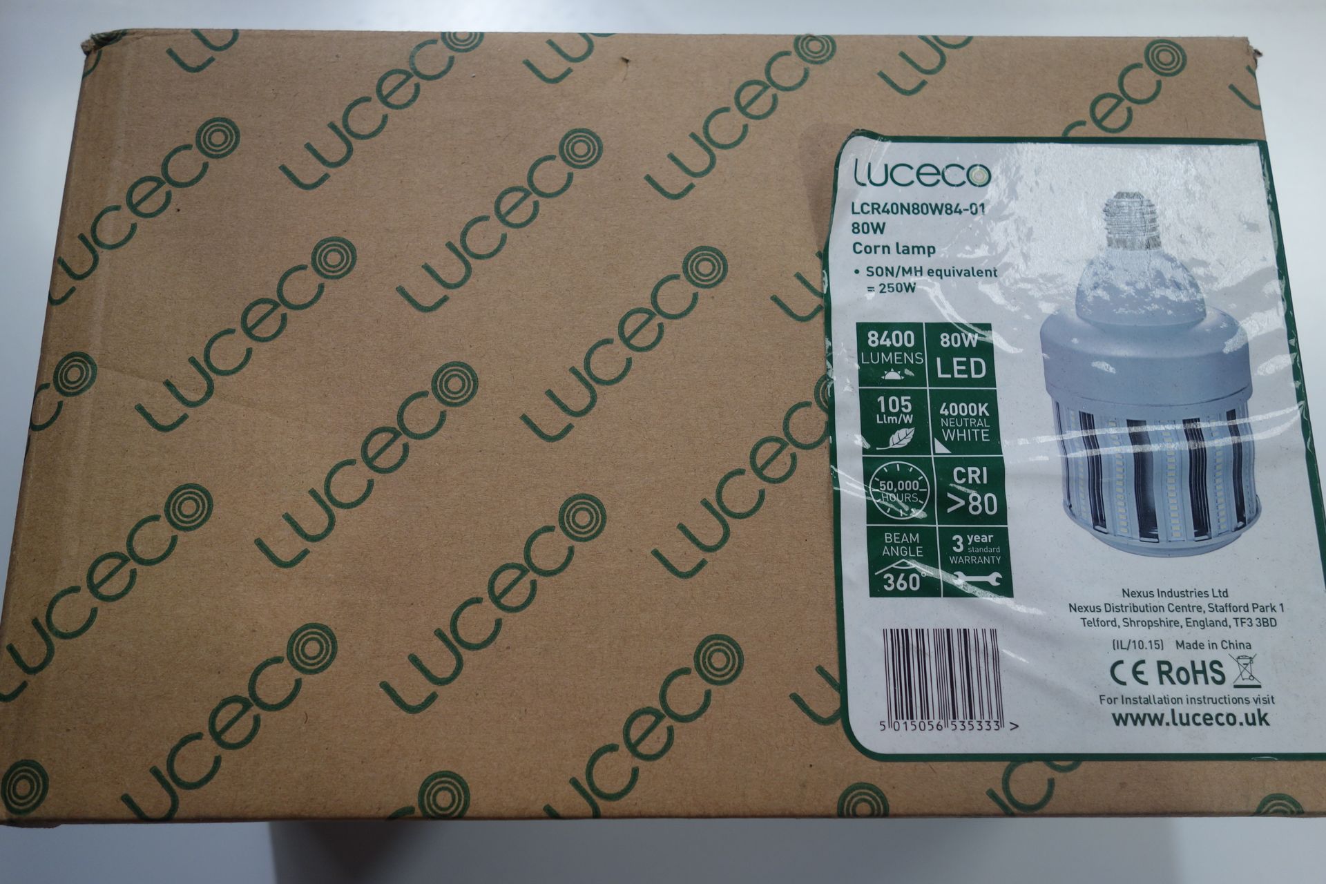 10 X Luceco LCR40N80W84-01 Corn Lamp 80W LED 8400 Lumens 4000K Neutral White Equivalent To Son/MH