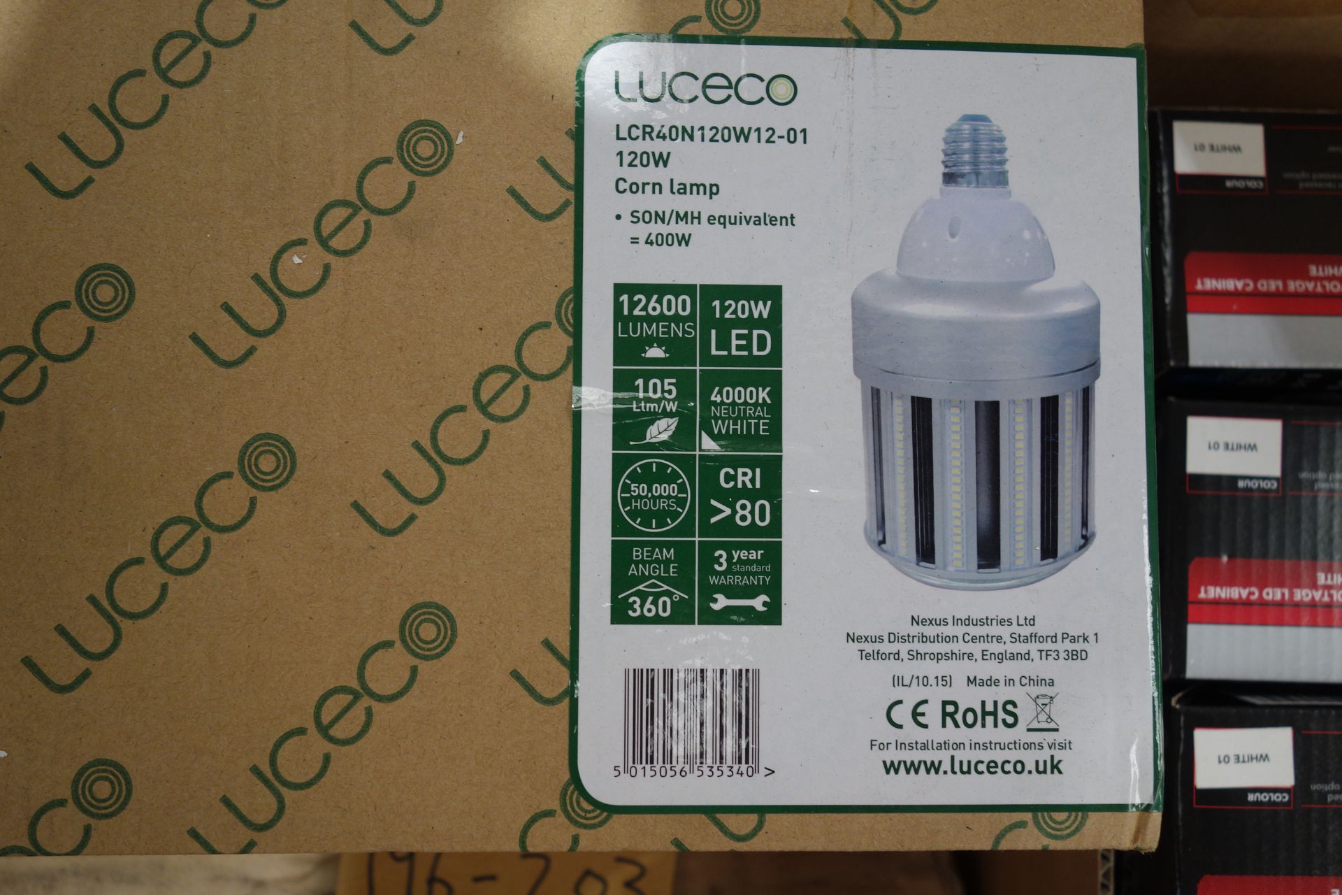 10 X Luceco LCR40N120W 12-01 120W Corn Lamps 12600 Lumens 4000K