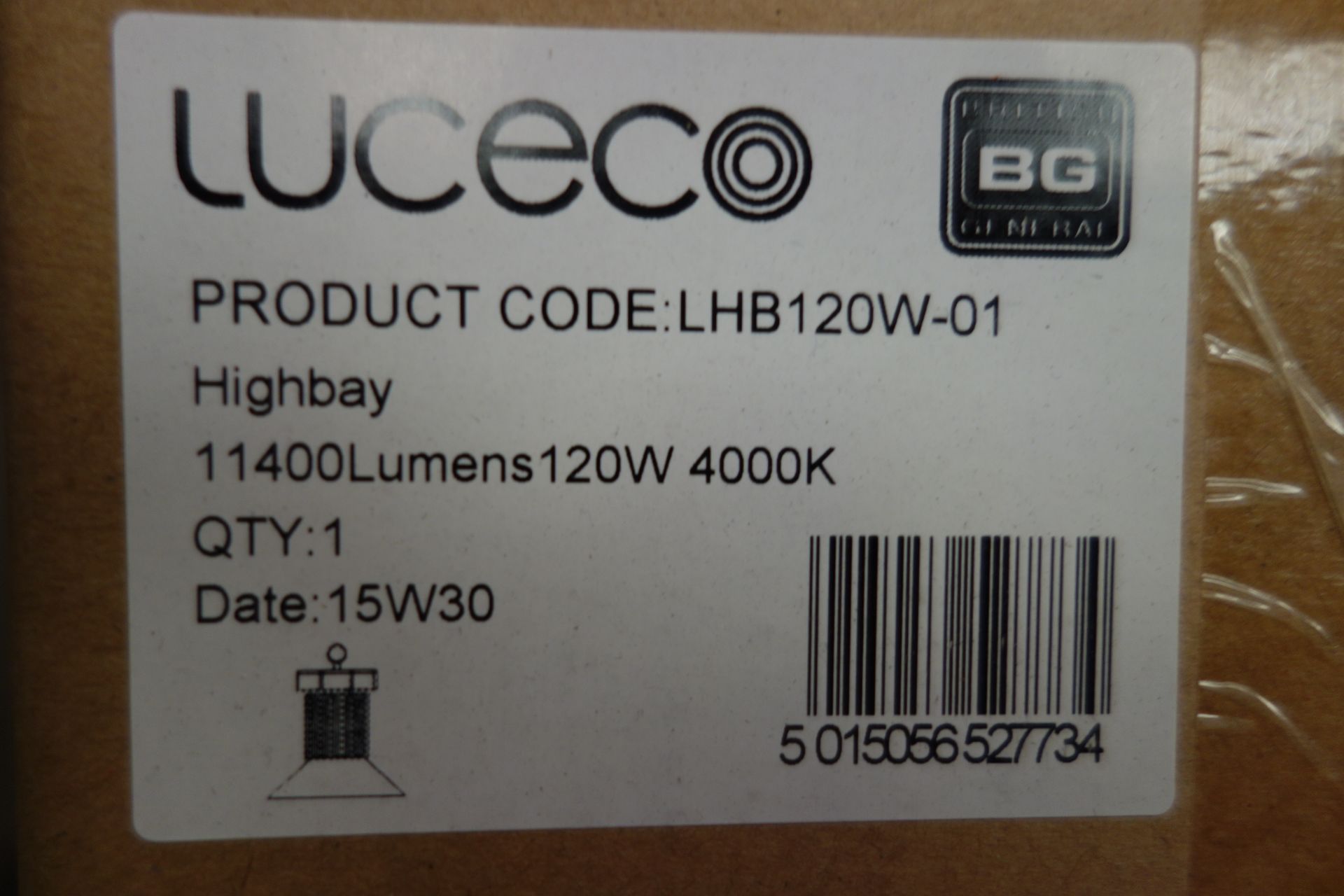 2 X Luceco LHB120W-01 LED Highbay 11400 Lumens 120W 400K C/W Prismatic Refractor