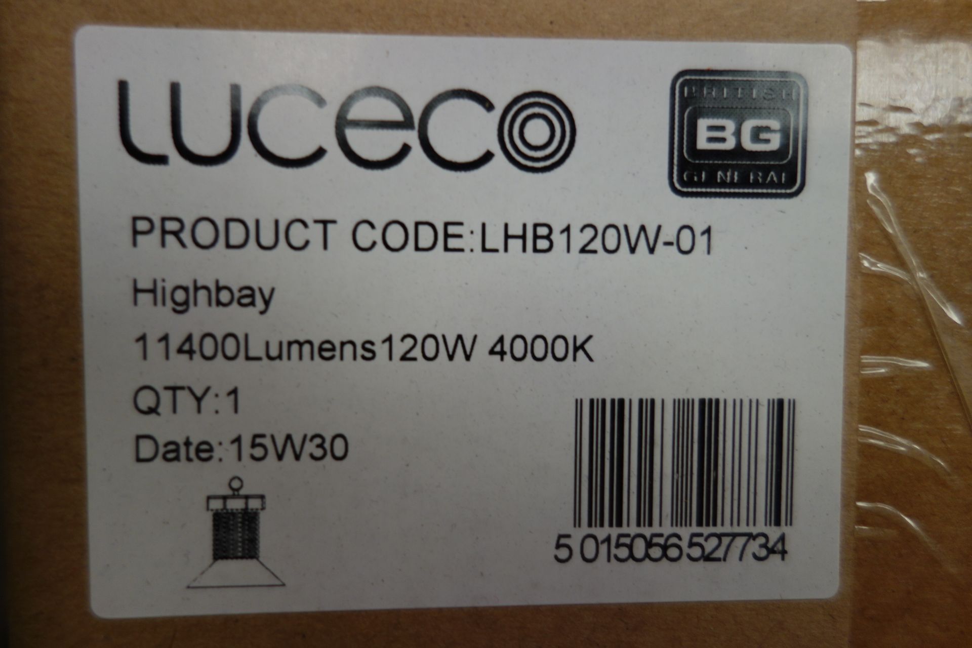 2 X Luceco LHB120W-01 LED Highbay 11400 Lumens 120W 400K C/W Prismatic Refractor