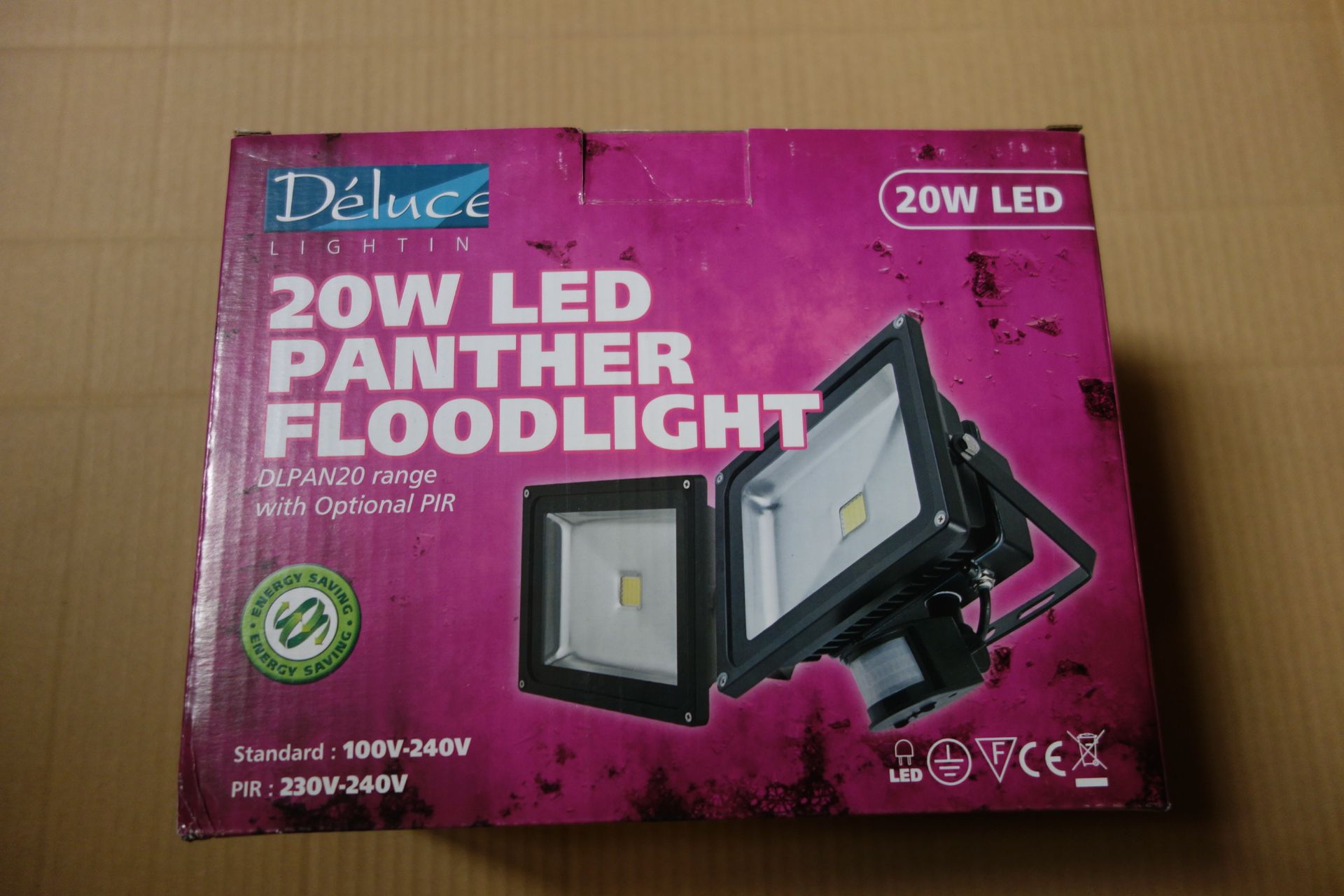 6 X Deluce DLPAN20WBLKWW 20W LED Panther Floodlight Die Cast Aluminium Body Black Powder Coated C/