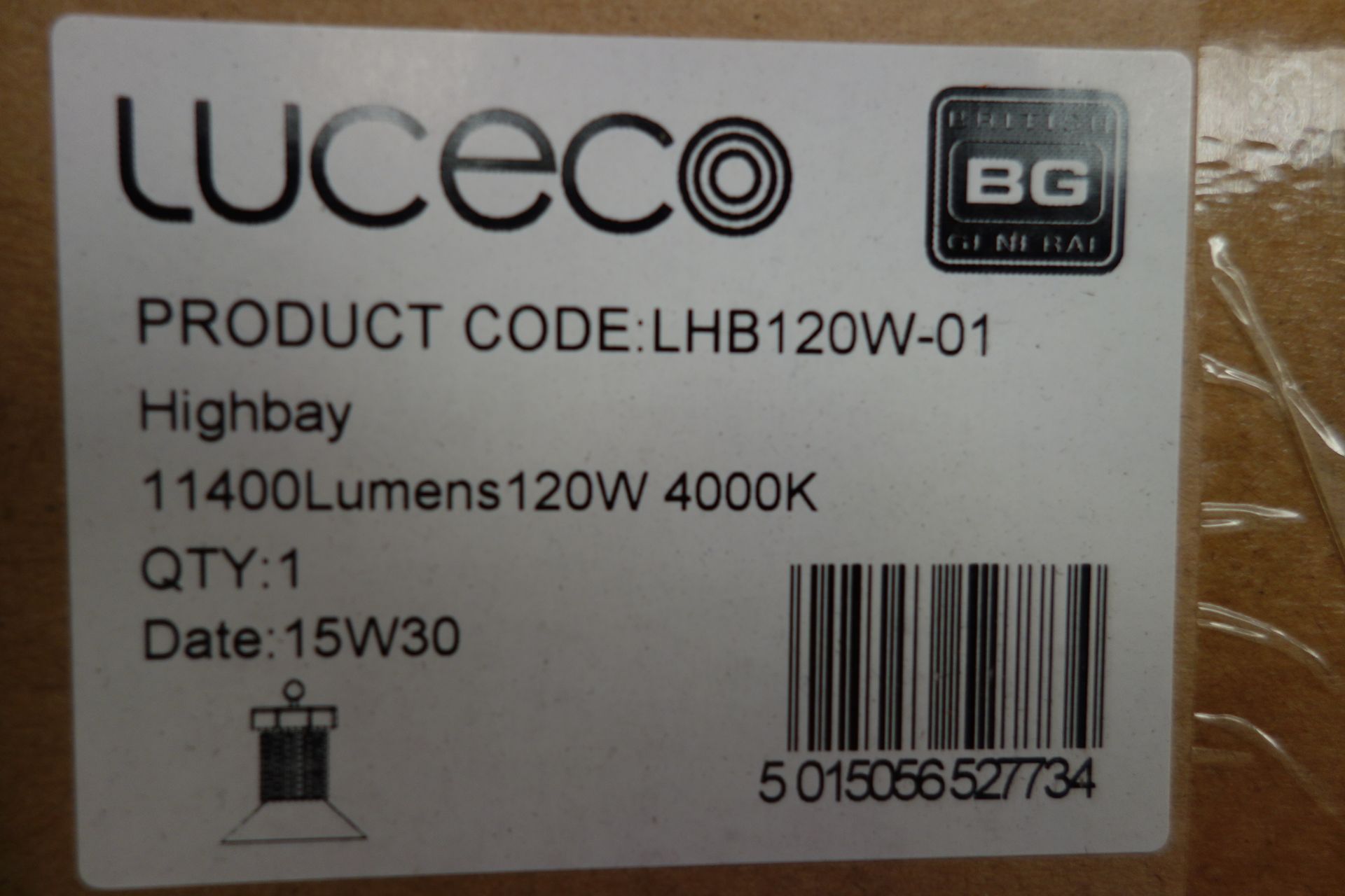 2 X Luceco LHB120W-01 LED Highbay 11400 Lumens 120W 400K C/W Prismatic Refractor