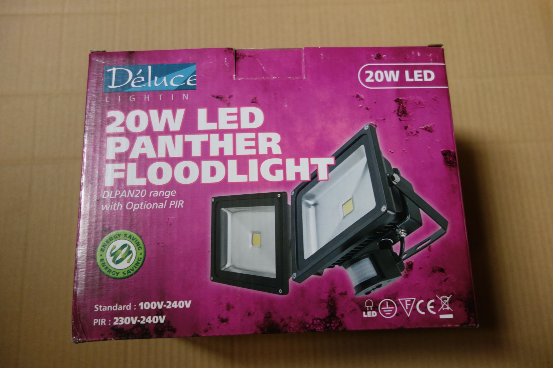 6 X Deluce DLPAN20WBLKWW 20W LED Panther Floodlight Die Cast Aluminium Body Black Powder Coated C/