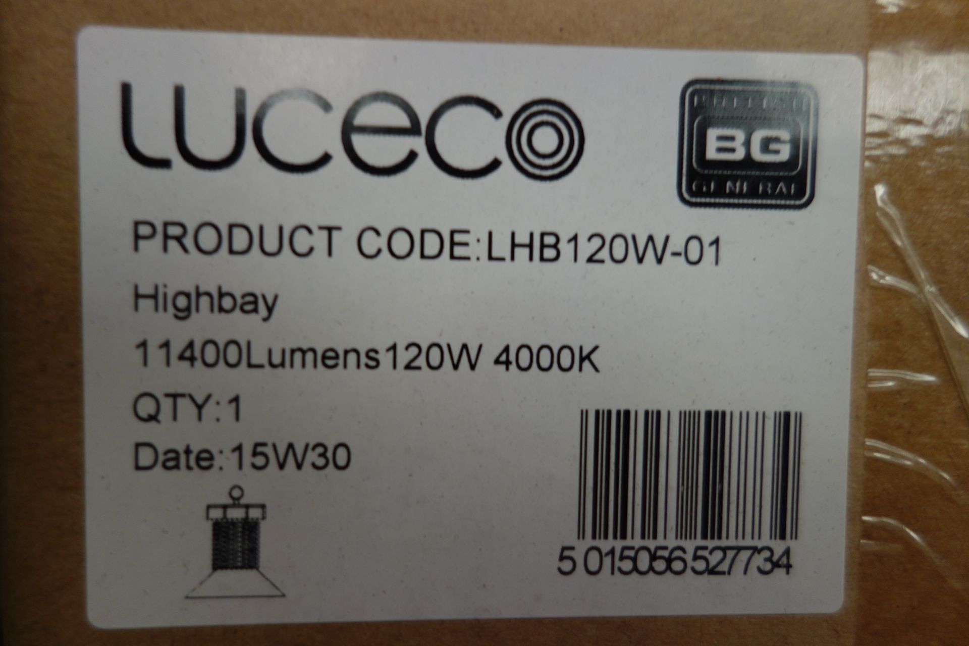 2 X Luceco LHB120W-01 LED Highbay 11400 Lumens 120W 400K C/W Prismatic Refractor