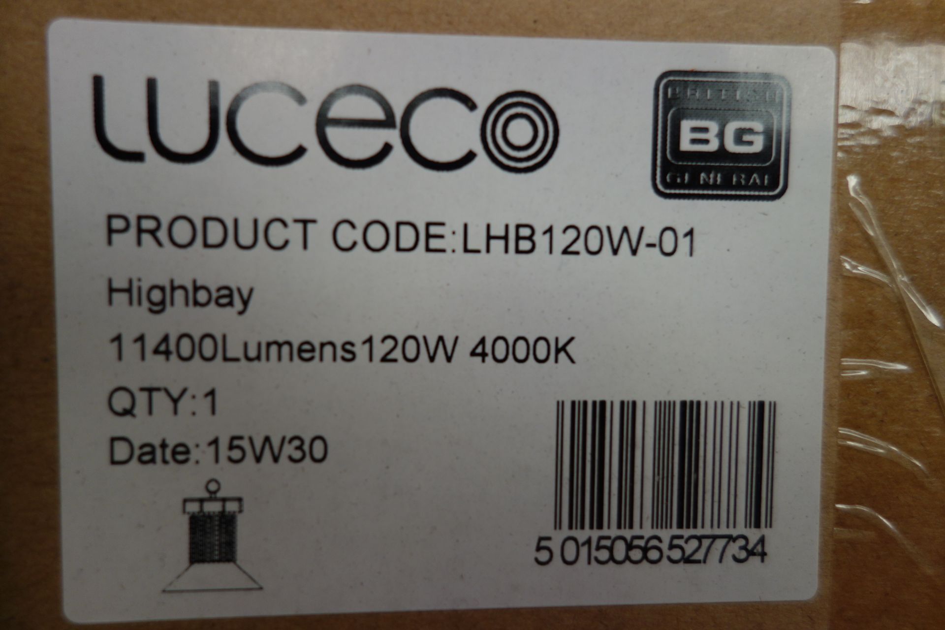 2 X Luceco LHB120W-01 LED Highbay 11400 Lumens 120W 400K C/W Prismatic Refractor