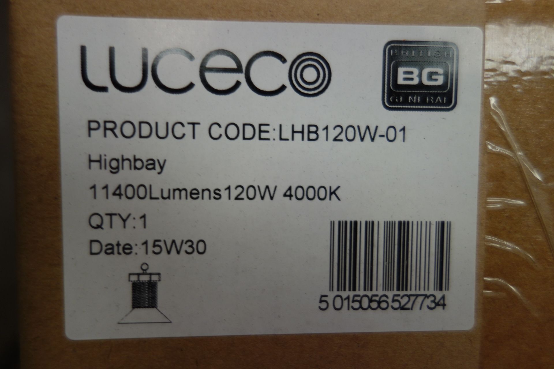 2 X Luceco LHB120W-01 LED Highbay 11400 Lumens 120W 400K C/W Prismatic Refractor