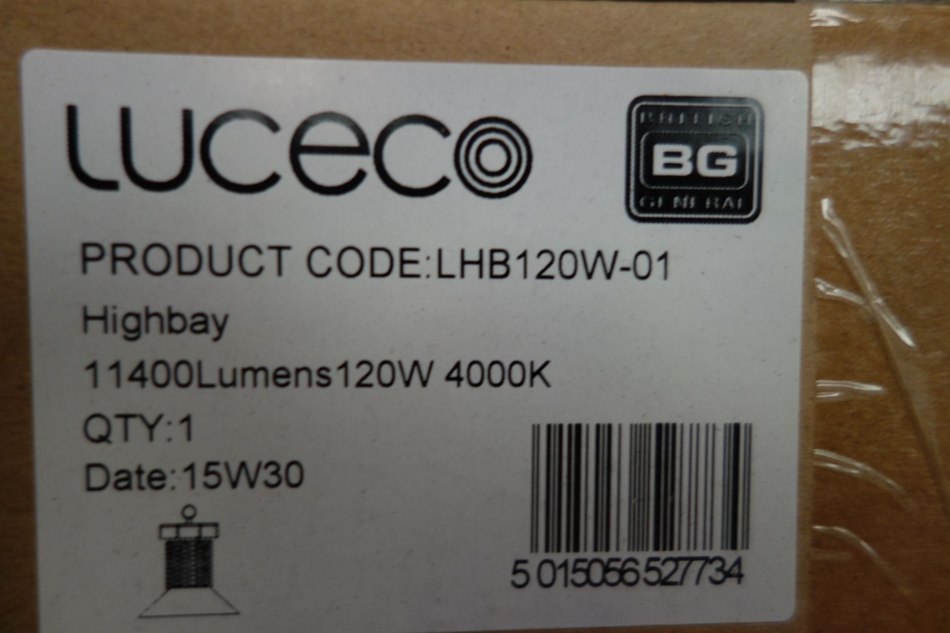 2 X Luceco LHB120W-01 LED Highbay 11400 Lumens 120W 400K C/W Prismatic Refractor