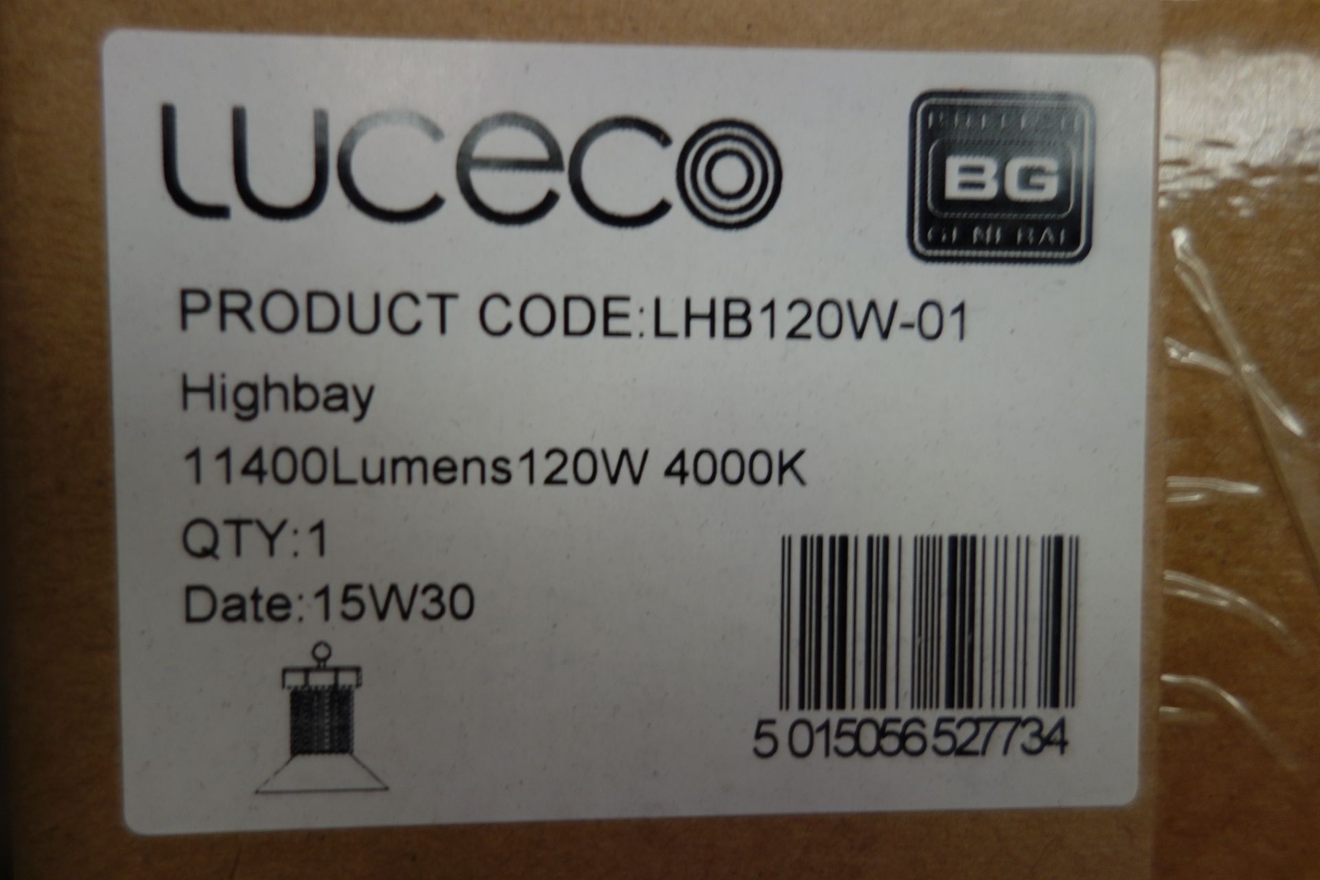 2 X Luceco LHB120W-01 LED Highbay 11400 Lumens 120W 400K C/W Prismatic Refractor