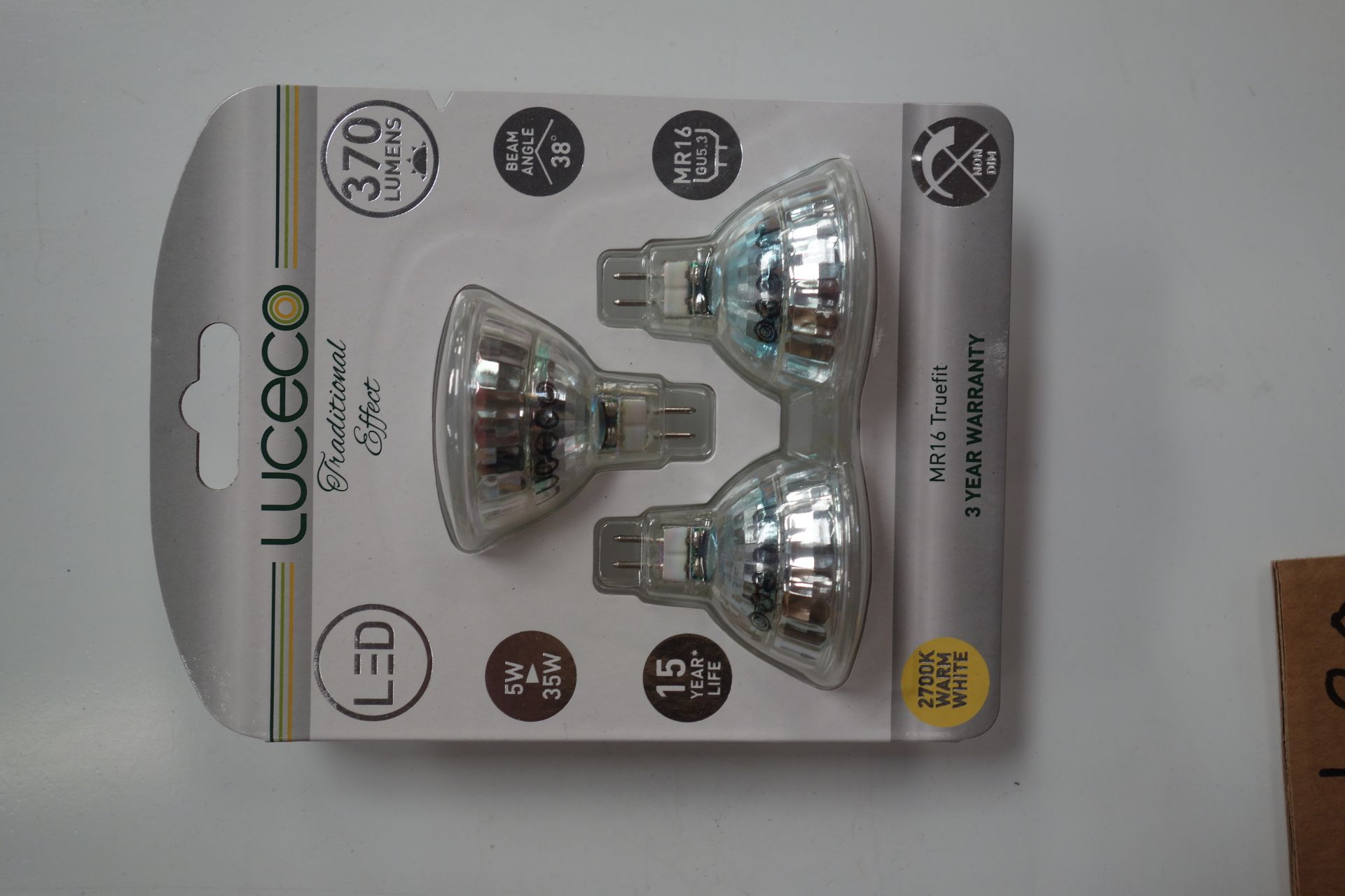 50 X Packs Of Luceco LMW5937/3-LE JX LED MR16 Lamps 5W 370 Lumen 3 X Lamps Per Pack 150 Lamps In