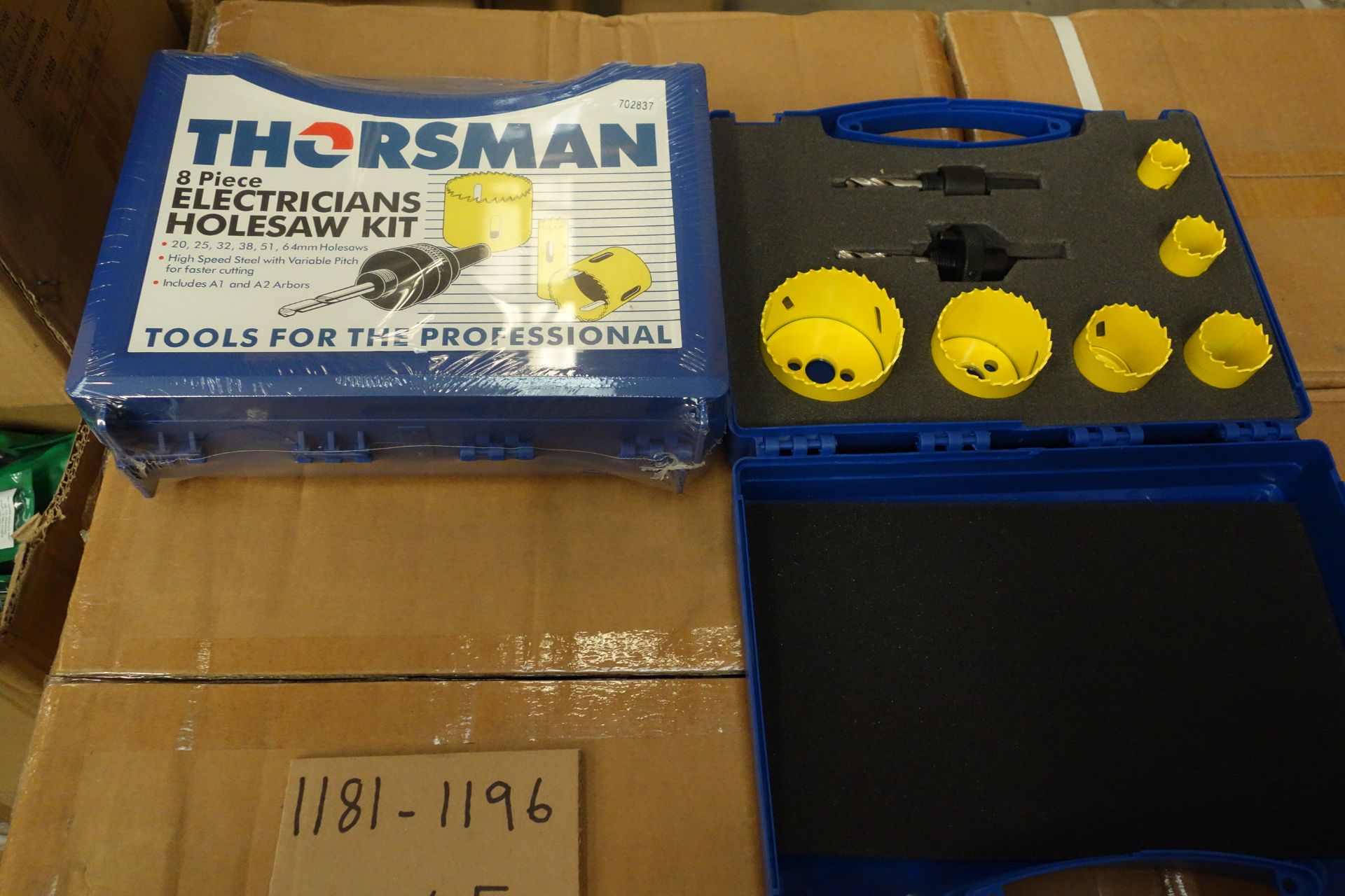 5 X Thorsman 8 Piece Electricians Hole Saw Kit