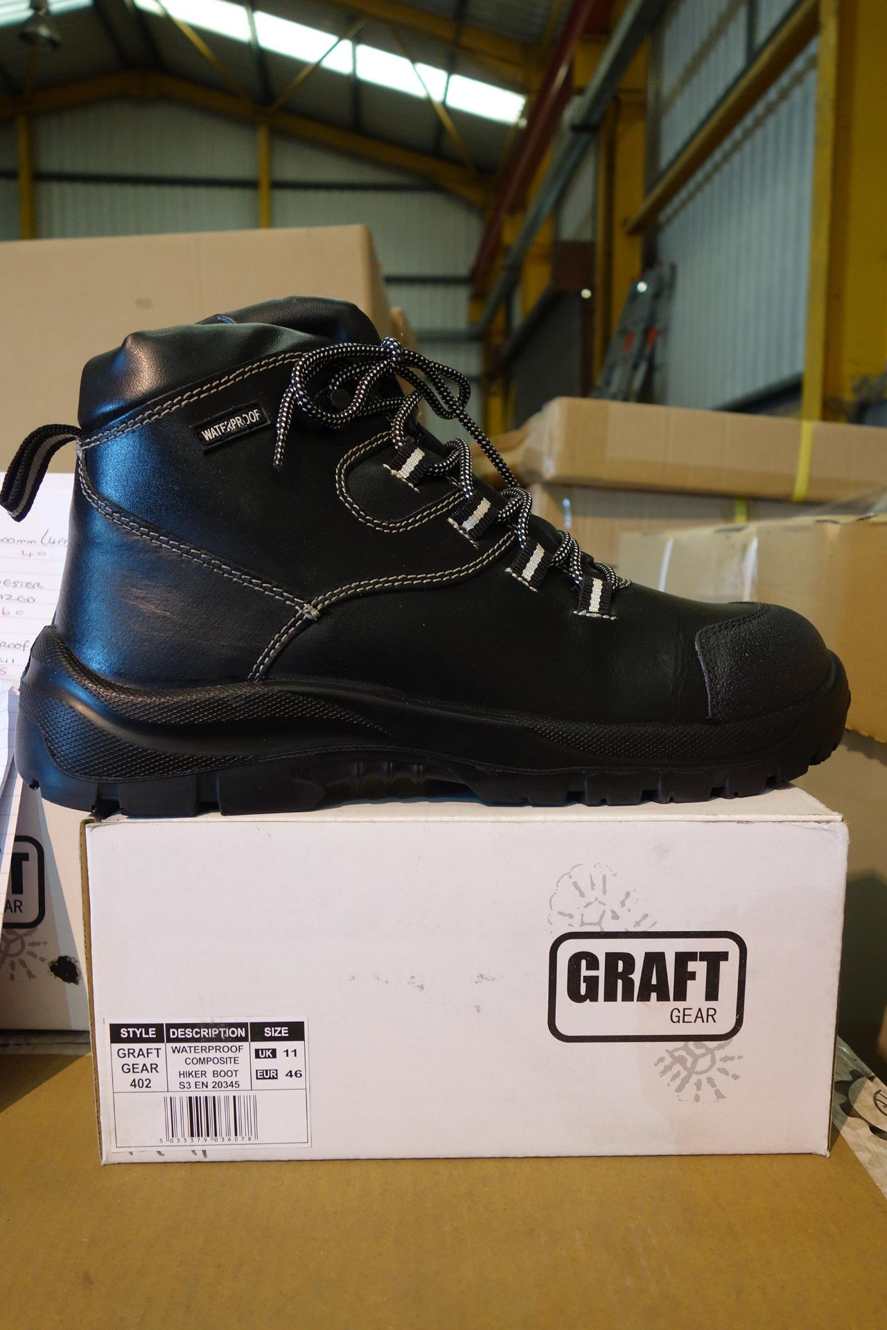 11 Pairs Of Graft Gear 402 Waterproof Composite Hiker Safty Boots Size UK11 EUR 46 Black