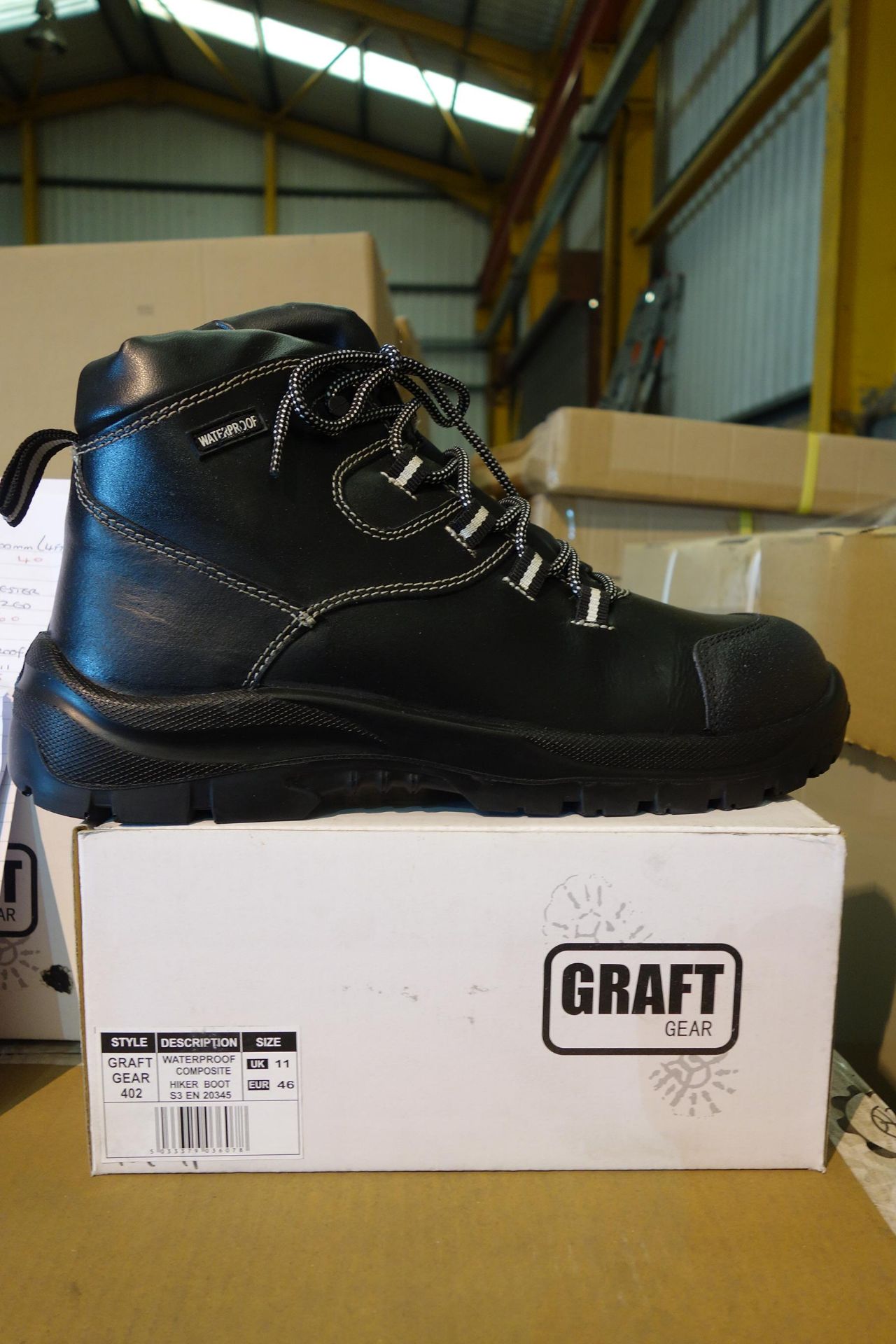 11 Pairs Of Graft Gear 402 Waterproof Composite Hiker Safty Boots Size UK11 EUR 46 Black