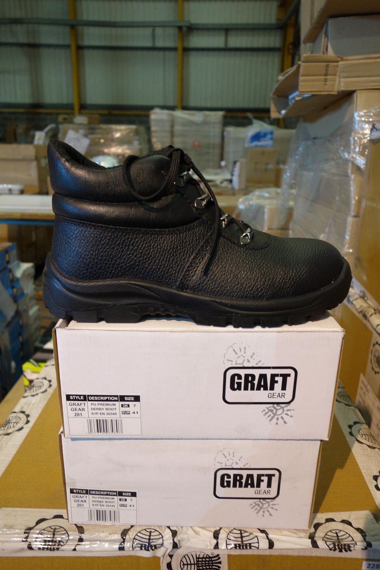 11 X Pairs Of Graft Gear 201 PU Premium Derby Safty Boots Size UK7 EUR41 Black