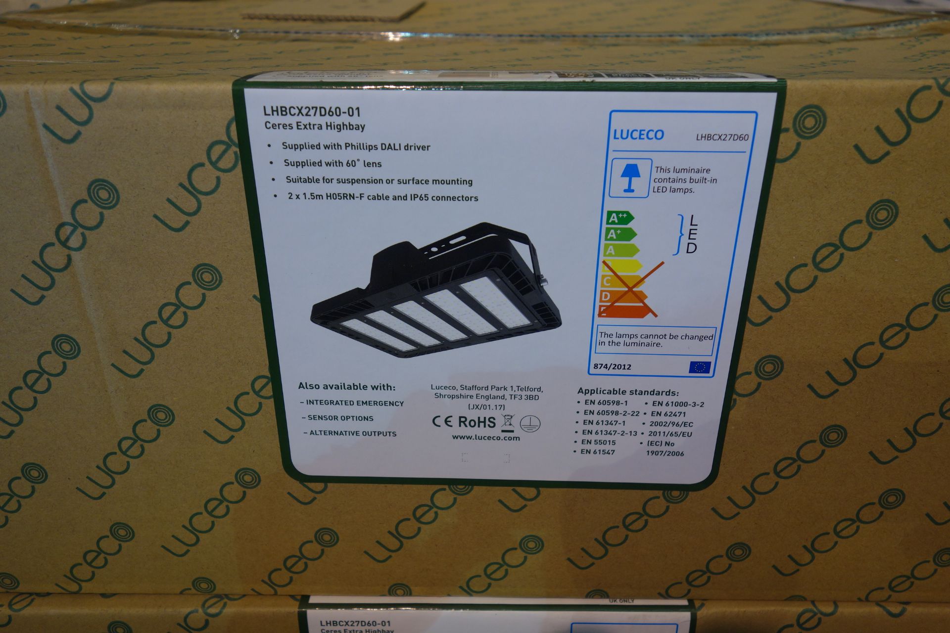 2 X Luceco LHBCX27D60-01 LED 195W Ceres Extra Highbays 140 Lumen 4000K Neutral White IP65 Black