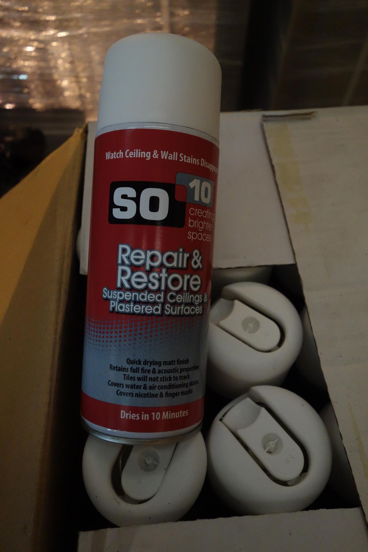 96 X Cans Of Solo Repair + Restore For Suspended Ceilings + Plastered Sufaces Watch Ceiling + Wall