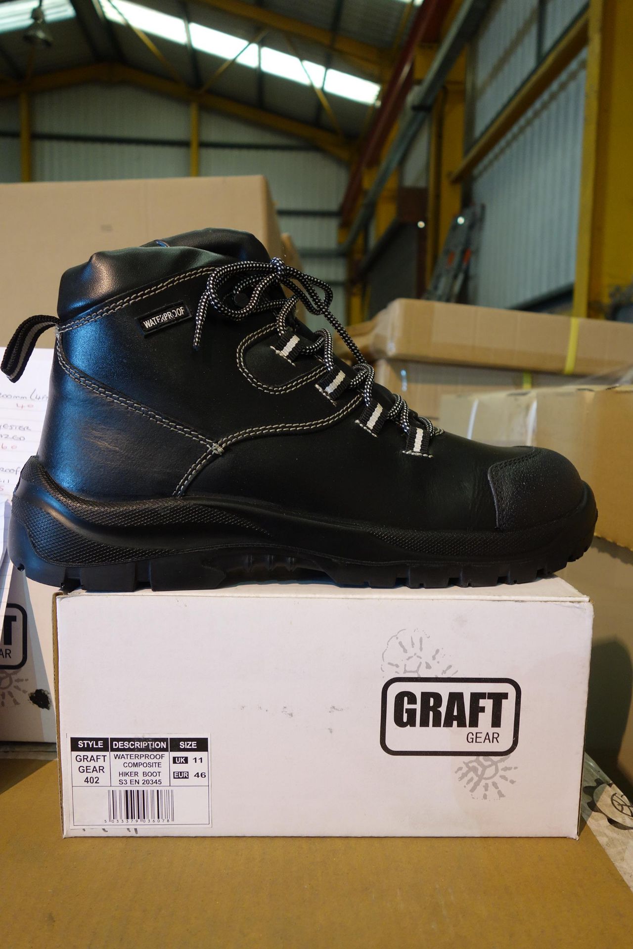 11 Pairs Of Graft Gear 402 Waterproof Composite Hiker Safty Boots Size UK11 EUR 46 Black