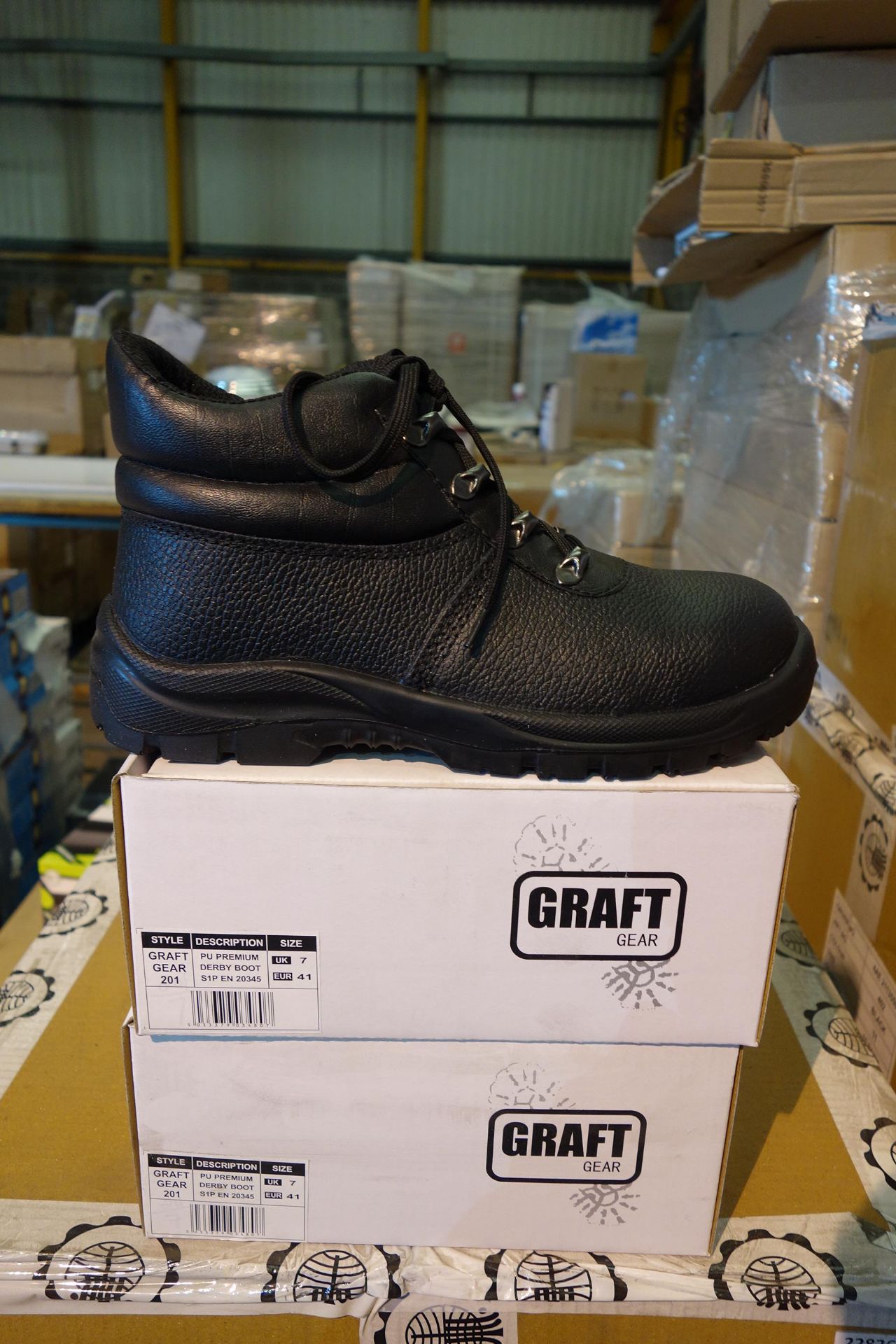 11 X Pairs Of Graft Gear 201 PU Premium Derby Safty Boots Size UK7 EUR41 Black