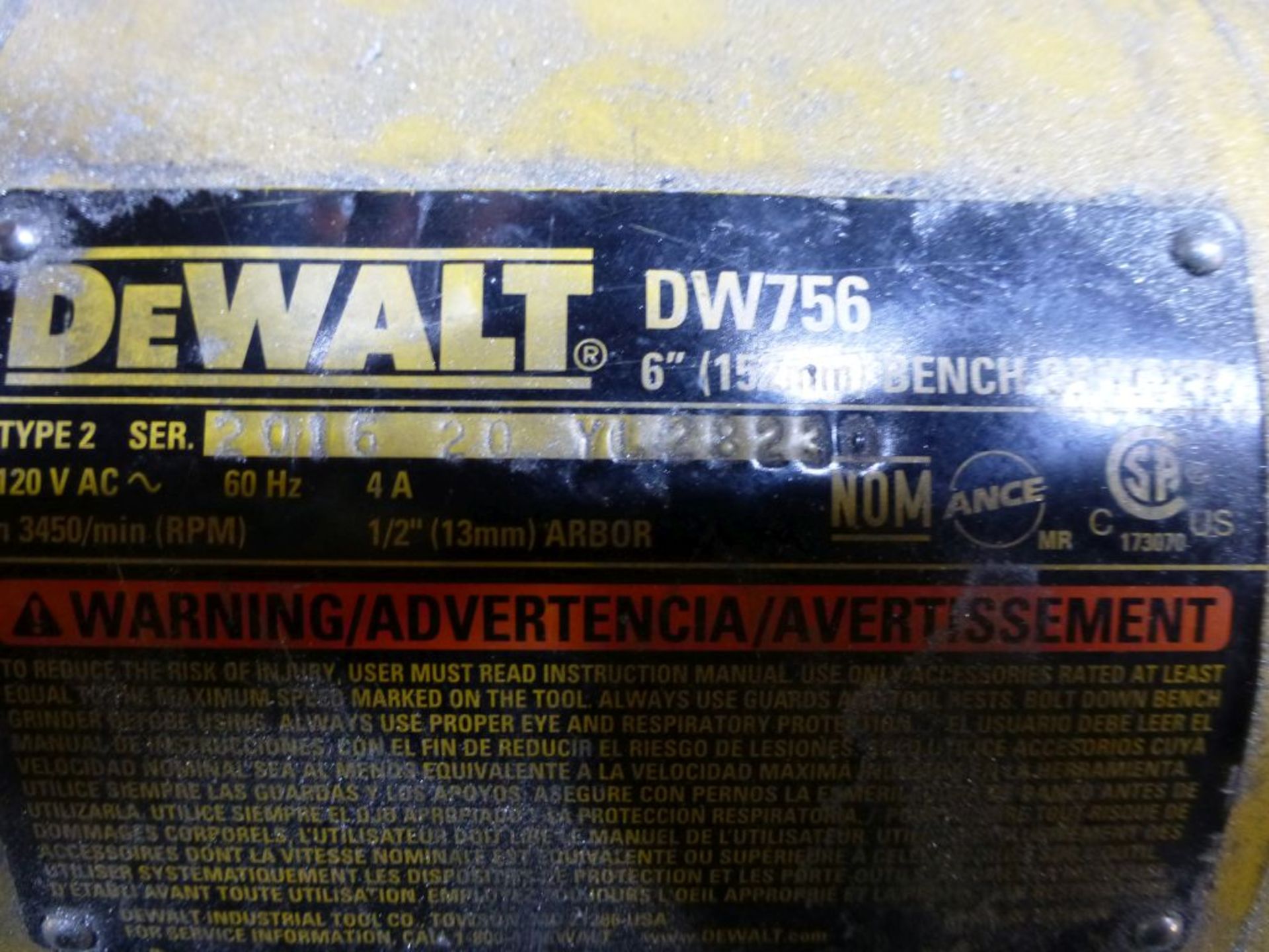 DeWalt 6" Bench Grinder; Model No. DW756 - Image 2 of 5