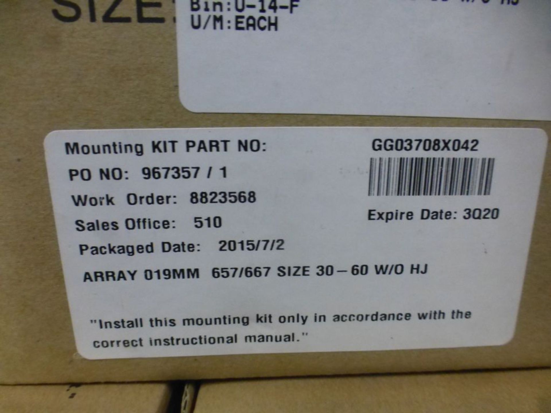 Lot of (11) Fisher Modifier Mounting Kits|Part No. GG03708X042|Lot Loading Fee: $5.00 - Image 4 of 23