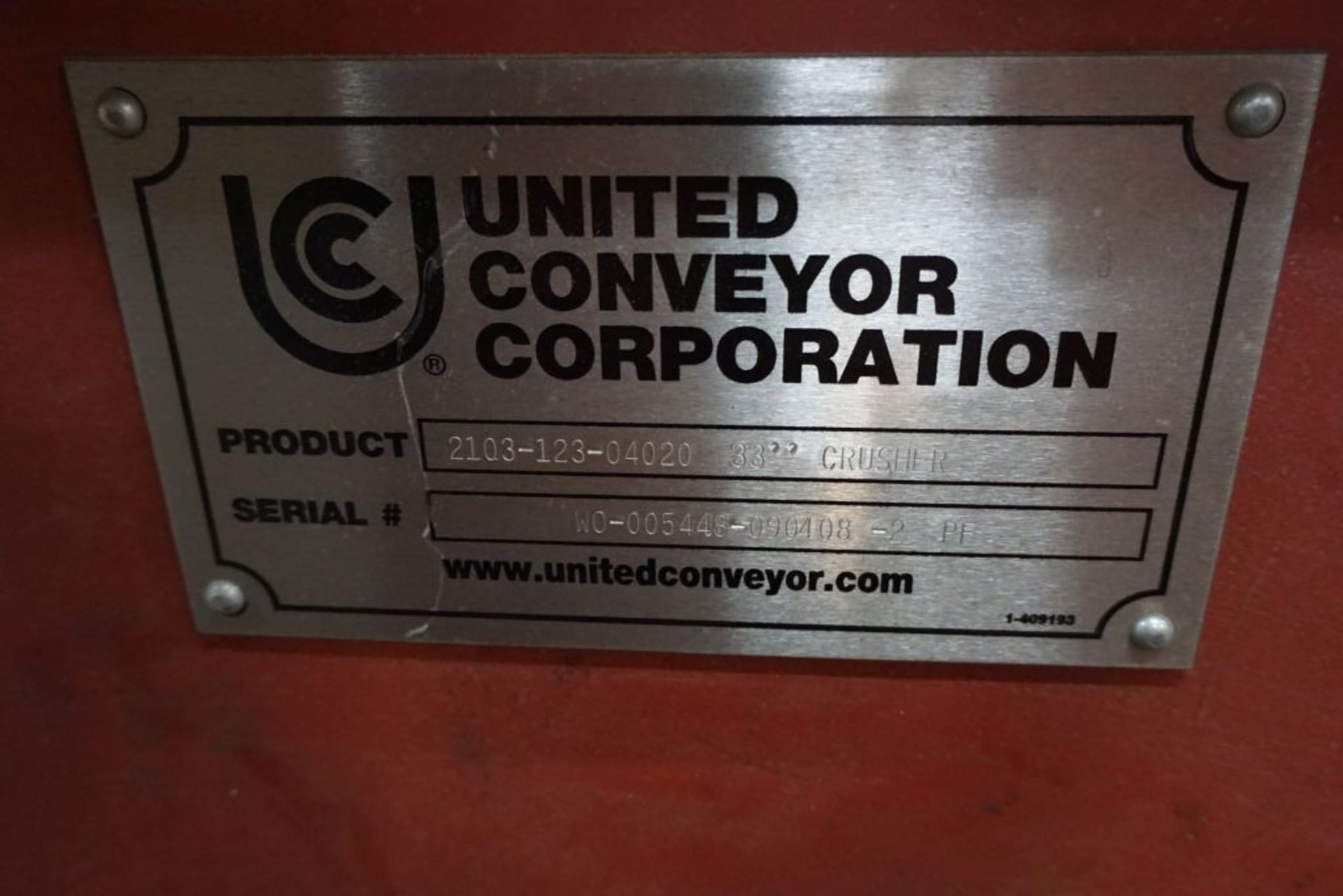 United Conveyor Corporation Crusher|Product No. 2103-123-040 20; Crusher: 33"|Lot Loading Fee: $5.00 - Image 7 of 8