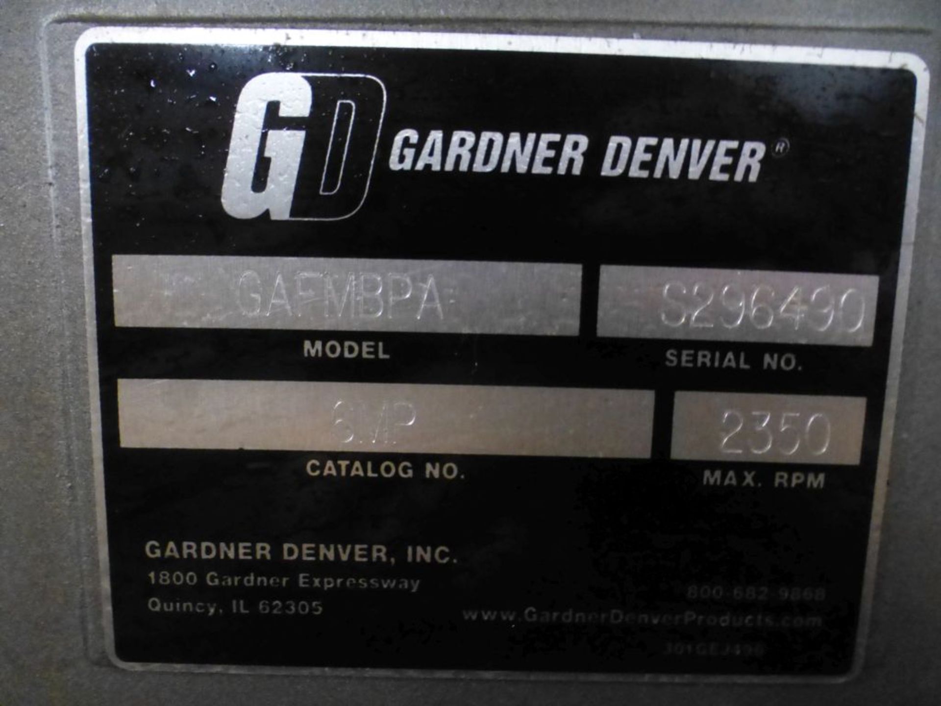 Gardner Denver Positive Displacment Blower|Model No. GAFMBPACat No. 6MP2350 RPM|Lot Loading - Image 6 of 7