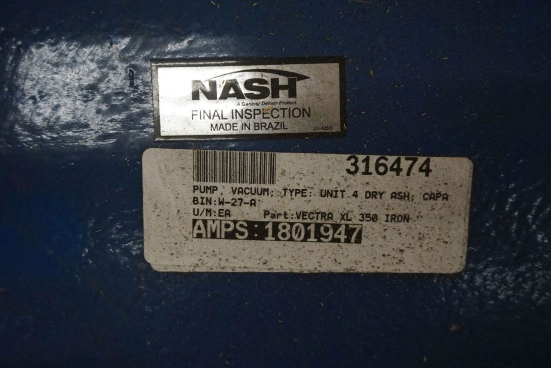 Nash Vacuum Pump|Model No. XL350/7; 590 RPM|Lot Loading Fee: $5.00 - Image 6 of 7