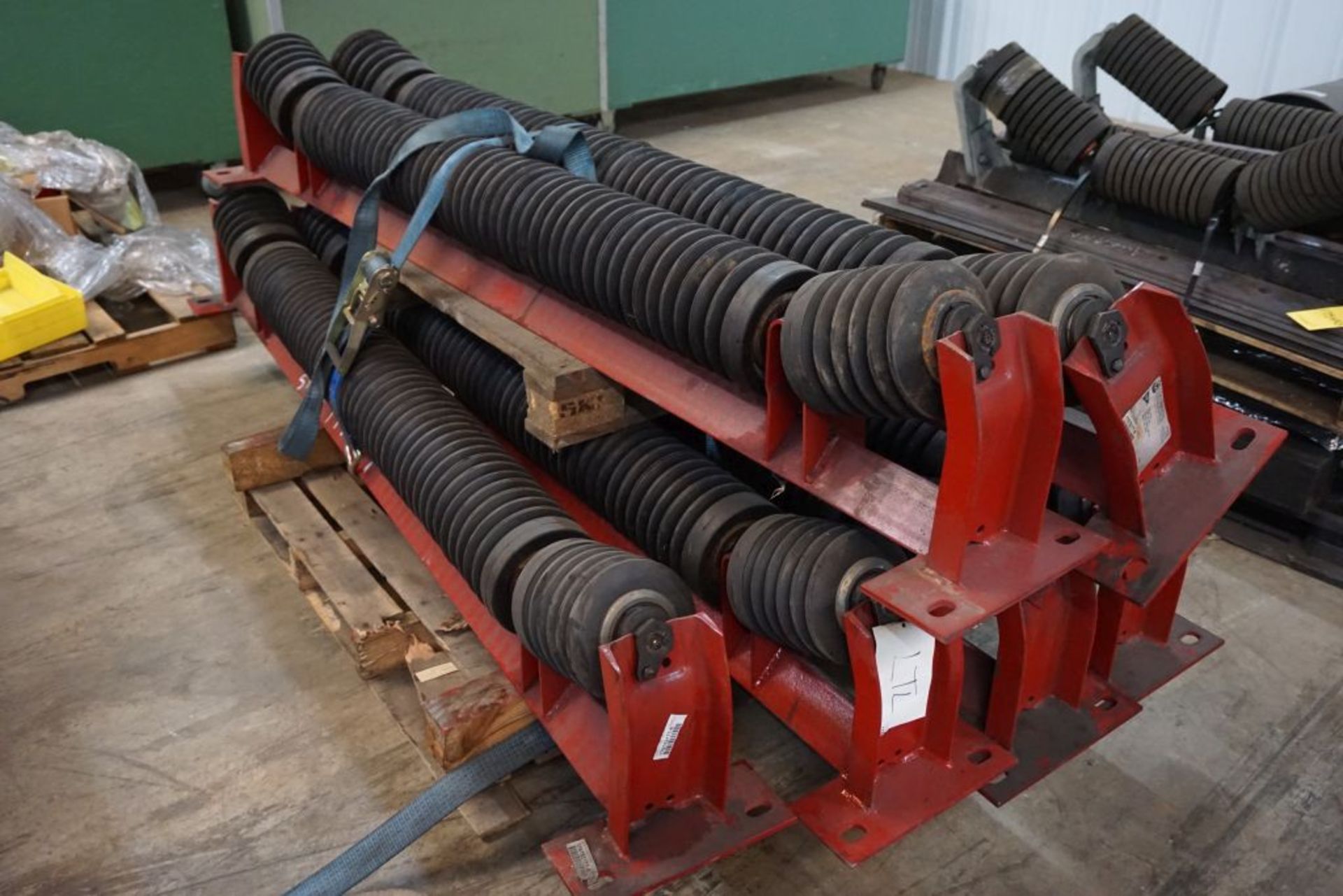 Lot of (6) 6"Diameter Training Idlers|75" Working Width; 90" Overall Width|Lot Loading Fee: $5.00