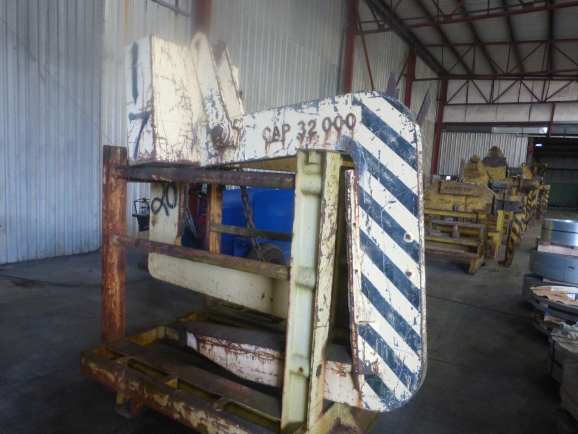 Lot of (2) C Frame Coil Lifters|(1) 20,000 lb, 72"; (1) Bradley 32,000 lb, 38", Includes Stand - Image 3 of 5