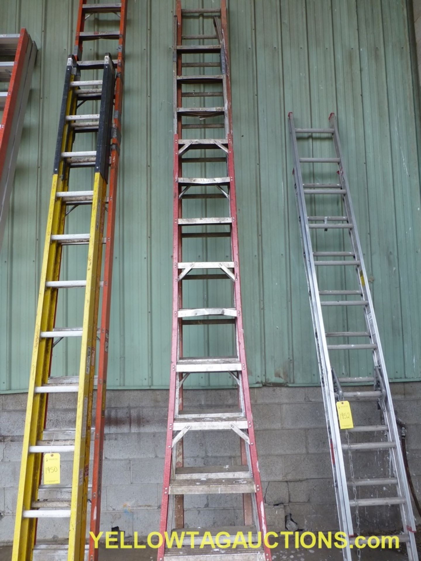 Lot of (3) Assorted Ladder Stokes | (1) 14' Model No. 1814; (1) 16'; (1) 16'