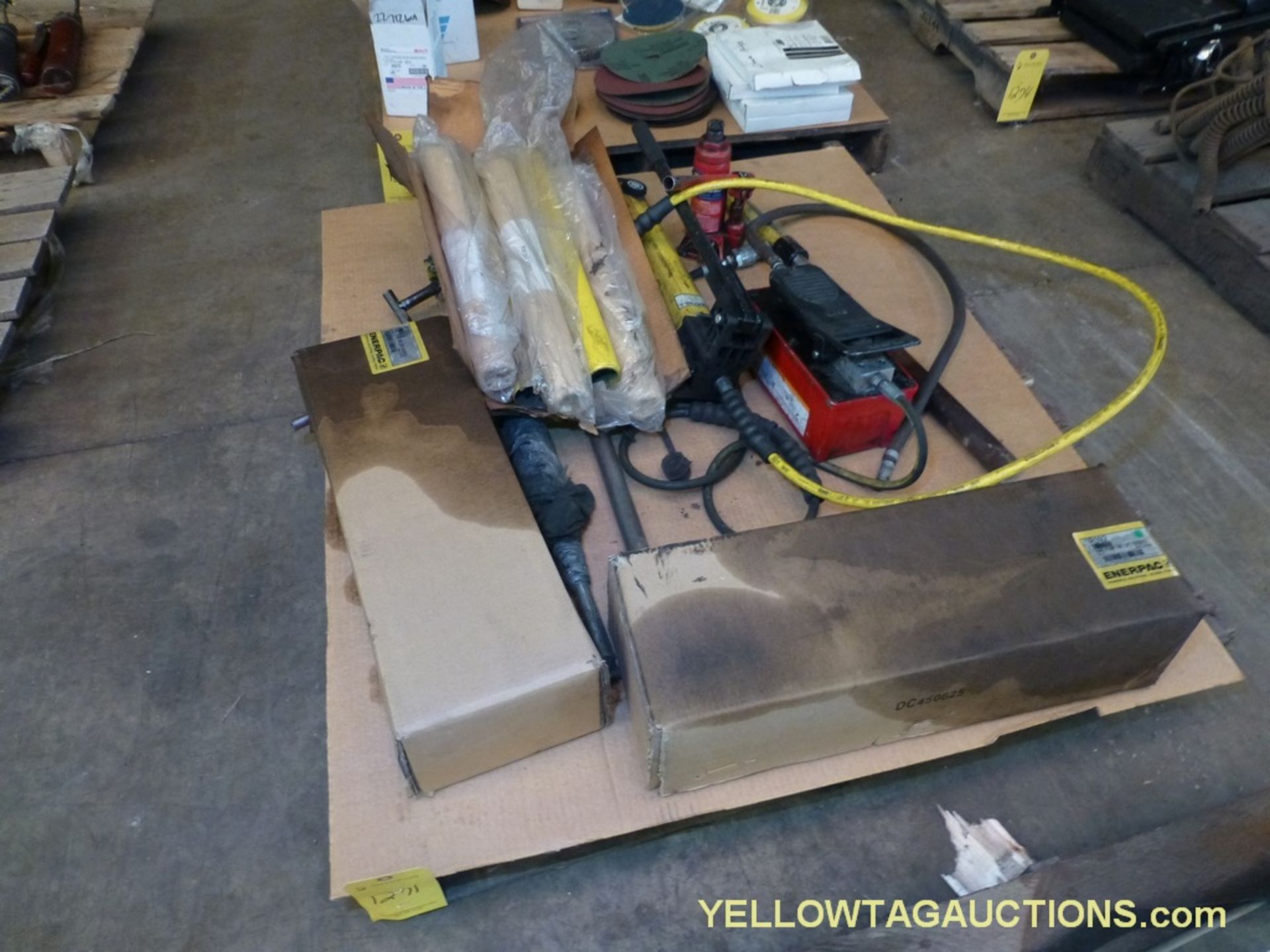 Lot of Assorted Components | Includes:; Enerpac Hand Pump; Small 4 Ton Floor Pump; Hydraulic Foot Pu