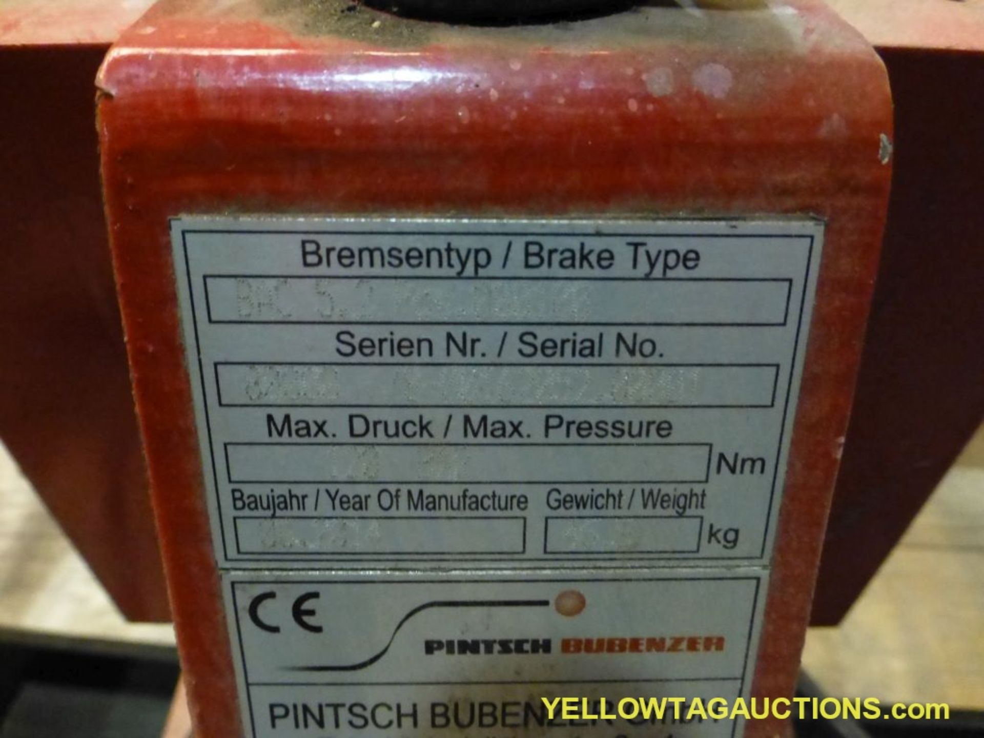 Pintsch Bubenzer Brake | Model No. BAC 5.2; Pos.000100; S/N: 8000/8-00162052.0001 - Image 4 of 4