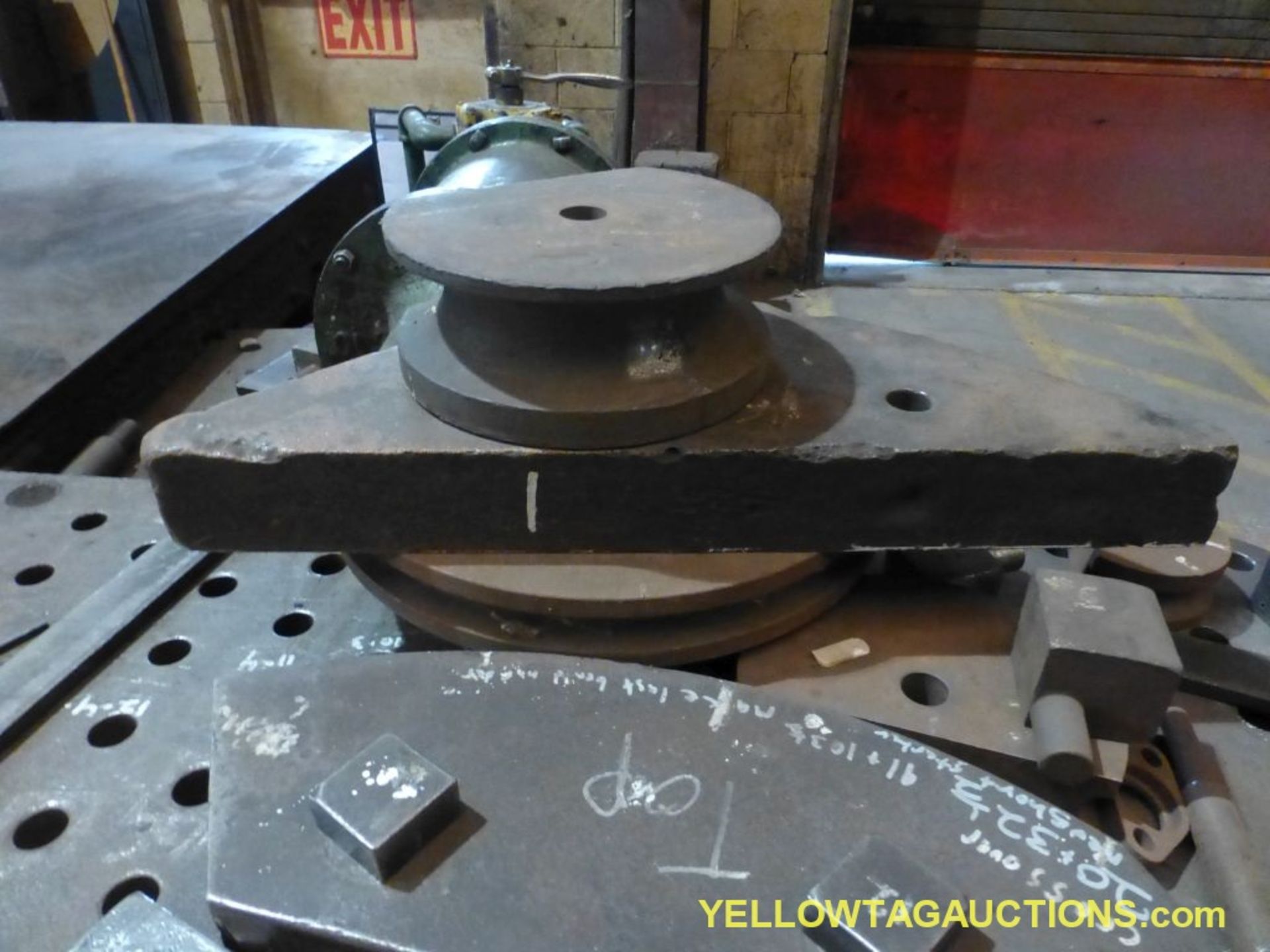 Metal Table w/Pipe Bender and Attached Lathe Machine - Image 8 of 10