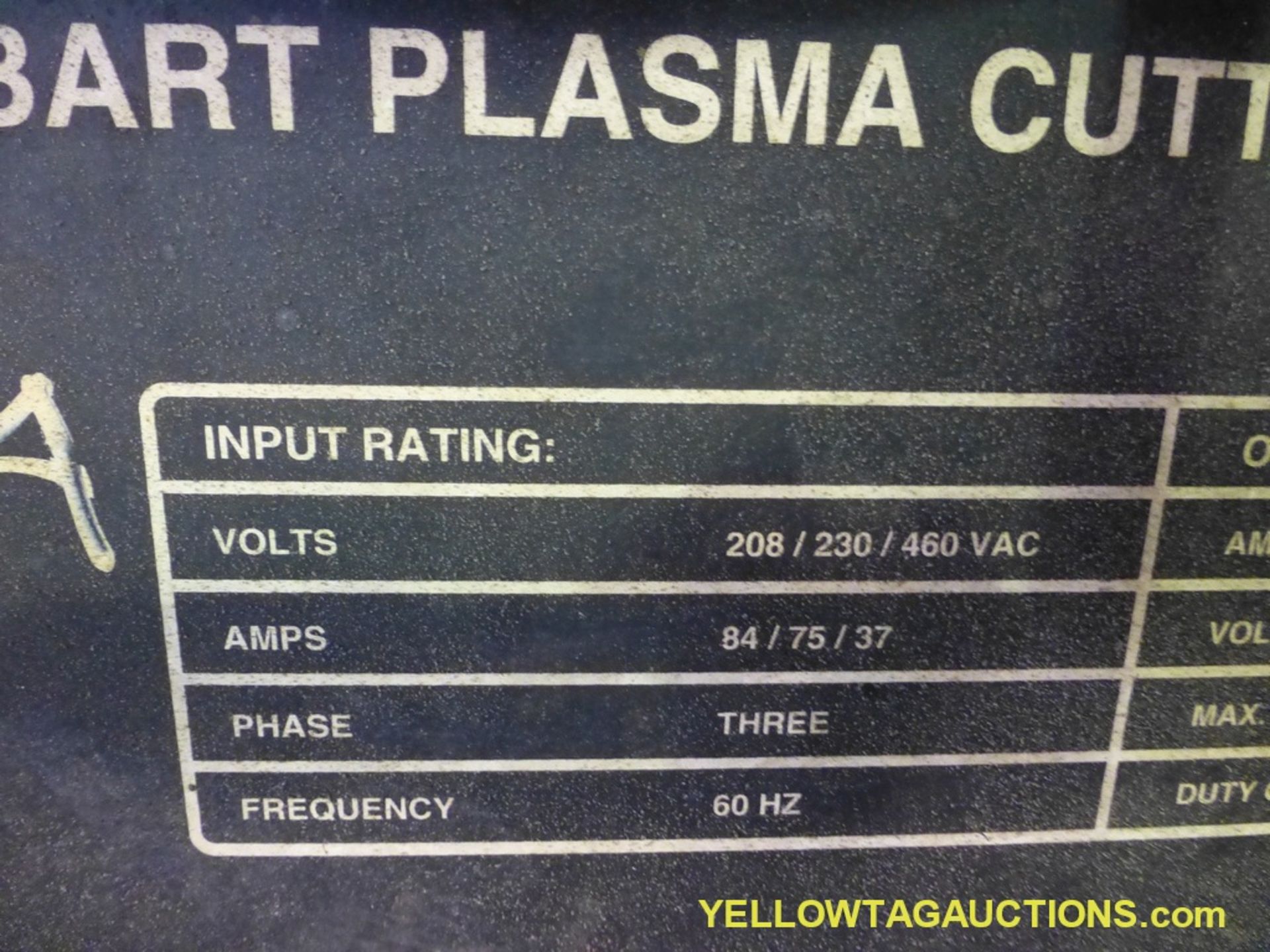 Hobart Smoothcut 1000 Plasma Cutting Power Source | Input Rating:; 84/75/37, 208/230/460 VAC, 3PH; O - Image 7 of 10