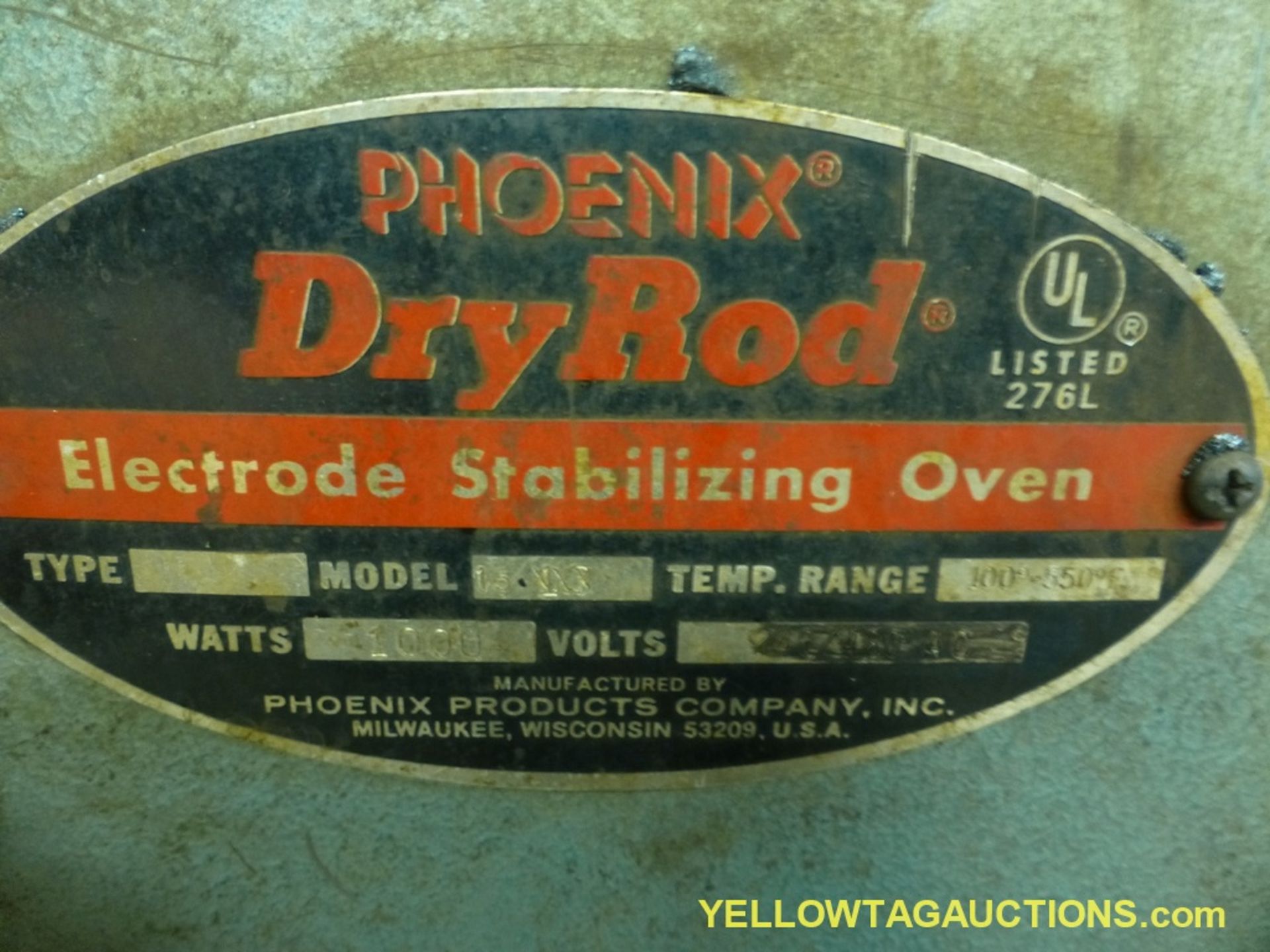 Phoenix Dry Rod Oven | Model No. 13; 1000W; Temperature Range: 100-550F; 240/480 VAC - Image 5 of 8