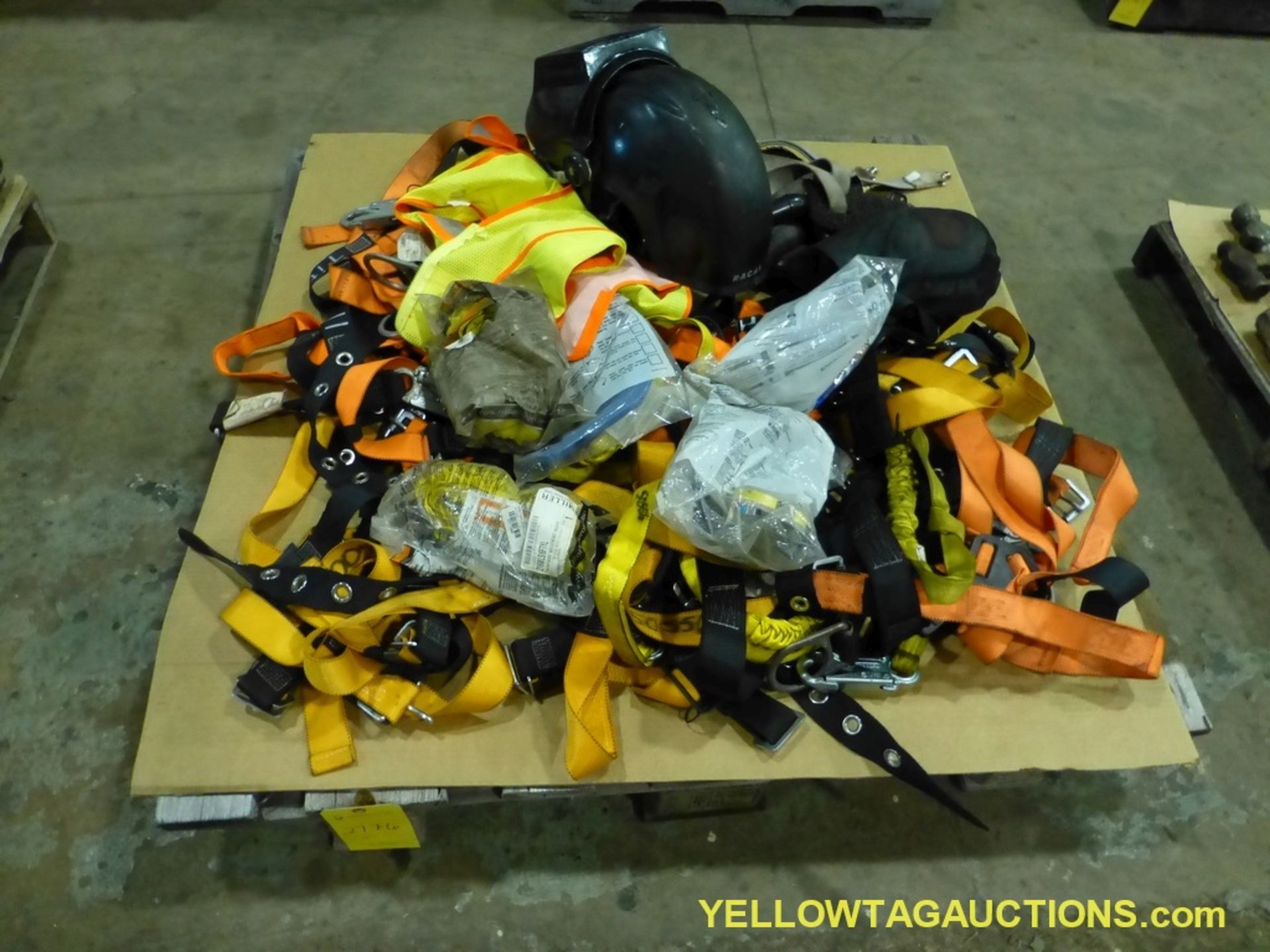 Lot of Assorted Components | Includes:; Safety Harness; Safety Vest; Welding Helmet