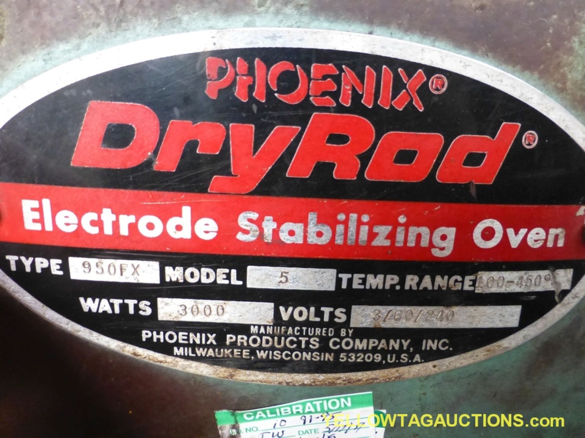 Phoenix Dry Rod Electrode Stabilizing Oven | Type: 950FX; Model: 5; Temperature Range: 100-450F; 300 - Image 5 of 5