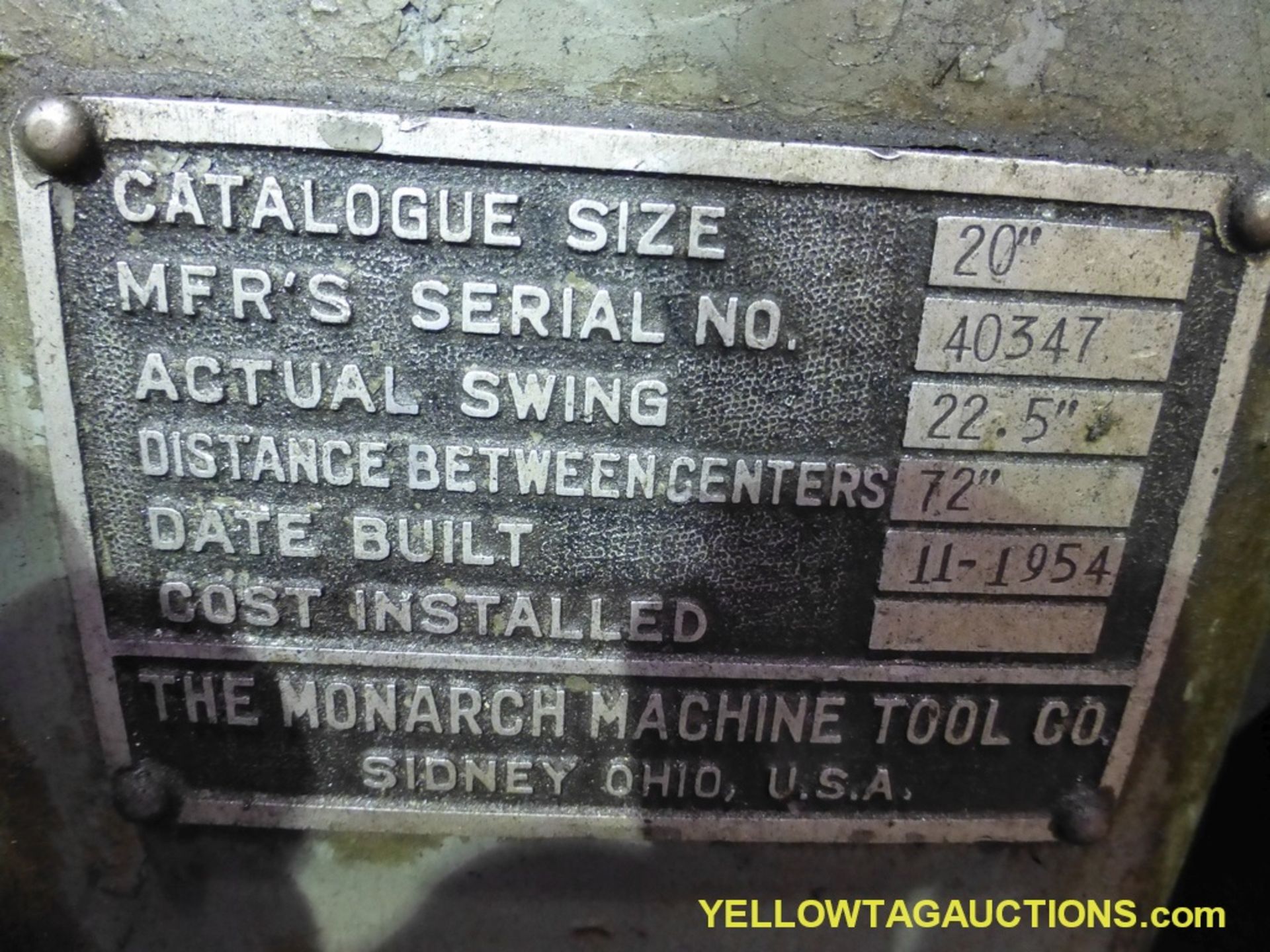 The Monarch Machine Tool Co. Lathe | Cat Size: 20" - Image 17 of 17