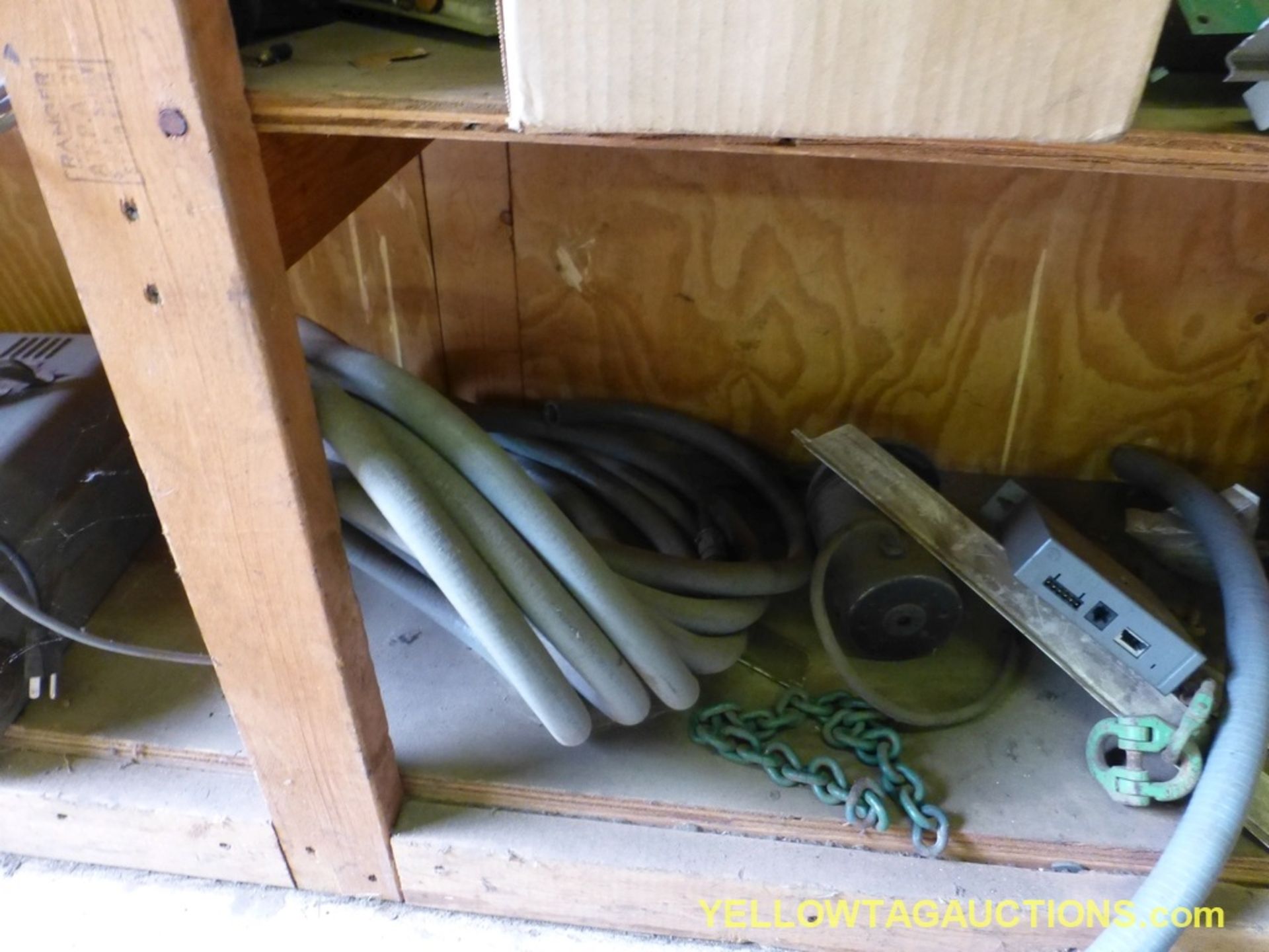 Shelves w/Contents | Includes:; Relay Bases; Magnet Charger Parts; Flashing Red Lights - Image 5 of 24