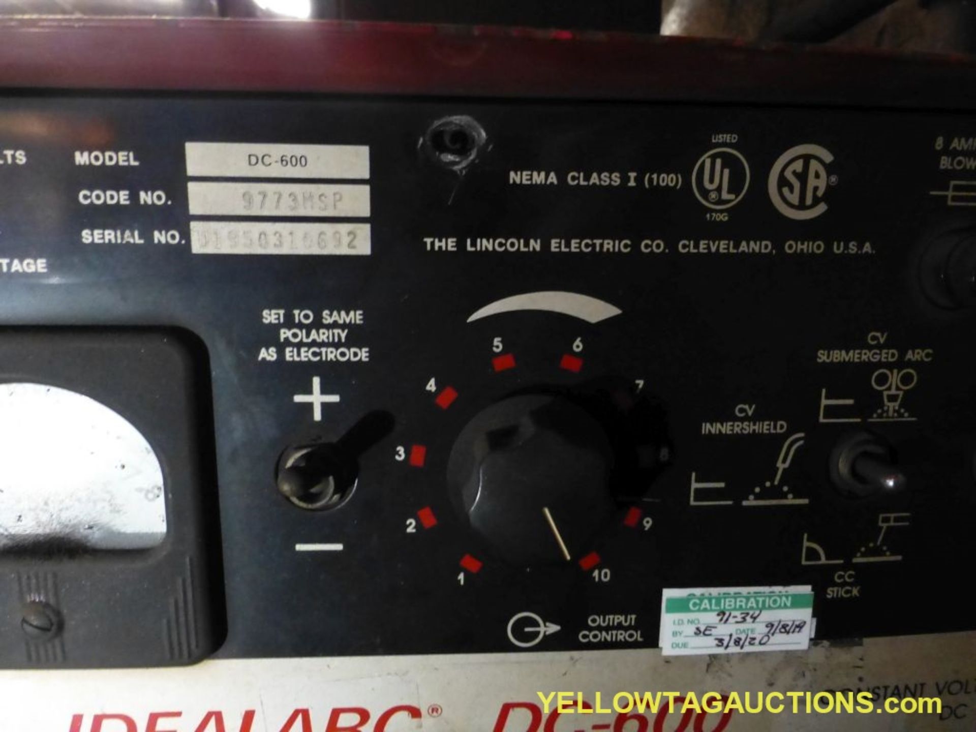 Lincoln Electric Ideal Arc DC-600 Welder | Includes: Multiprocess Switch and LN-9 Wire Feeder - Image 5 of 14