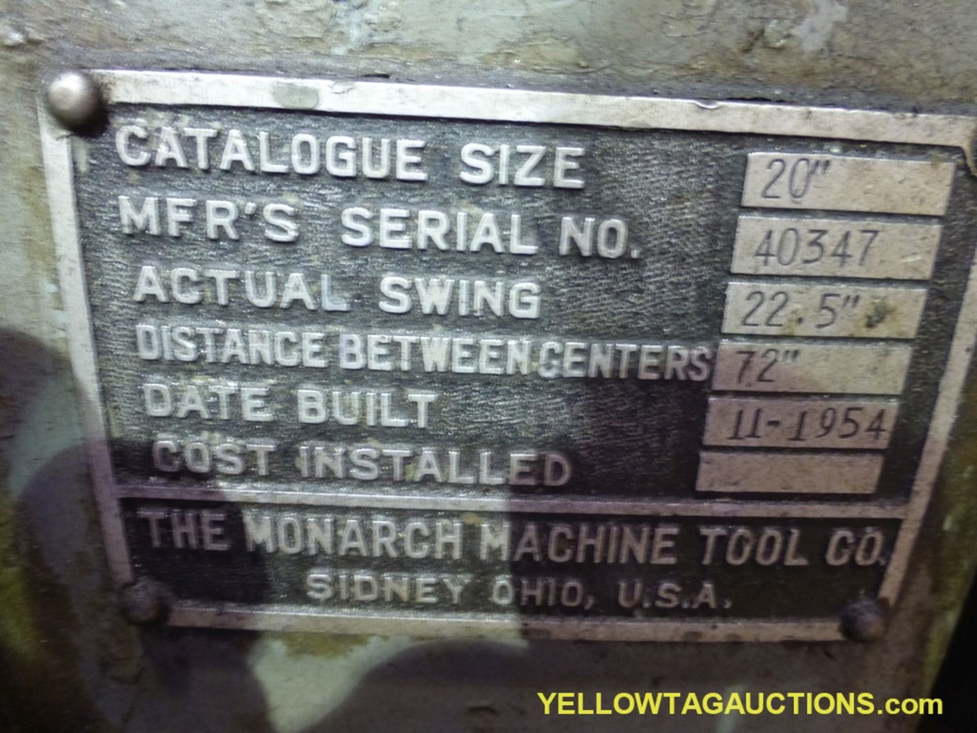 The Monarch Machine Tool Co. Lathe | Cat Size: 20" - Image 16 of 17