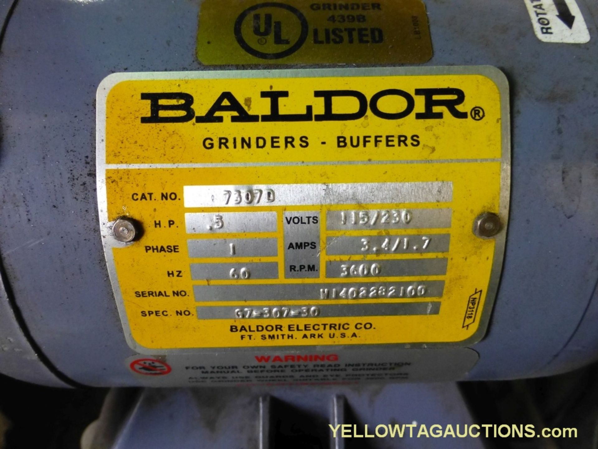 Baldor 1/2 HP Double End Grinder - Image 6 of 6