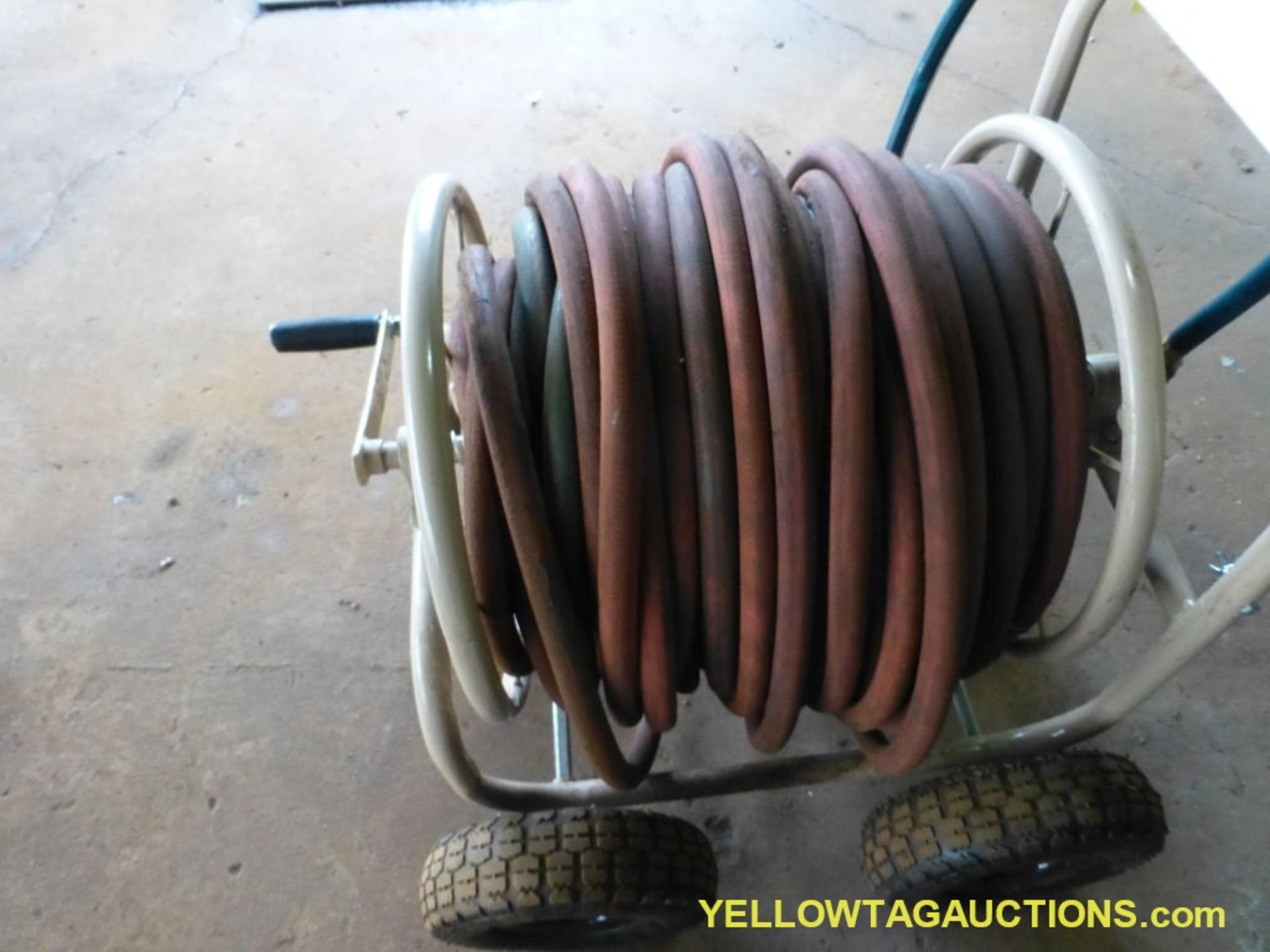 Lot of (2) Assorted Hoses and Pipes | (1) Rolling Hose Reel w/Crank and Hose Pipe; (1) Emdopoly Wate - Image 2 of 4