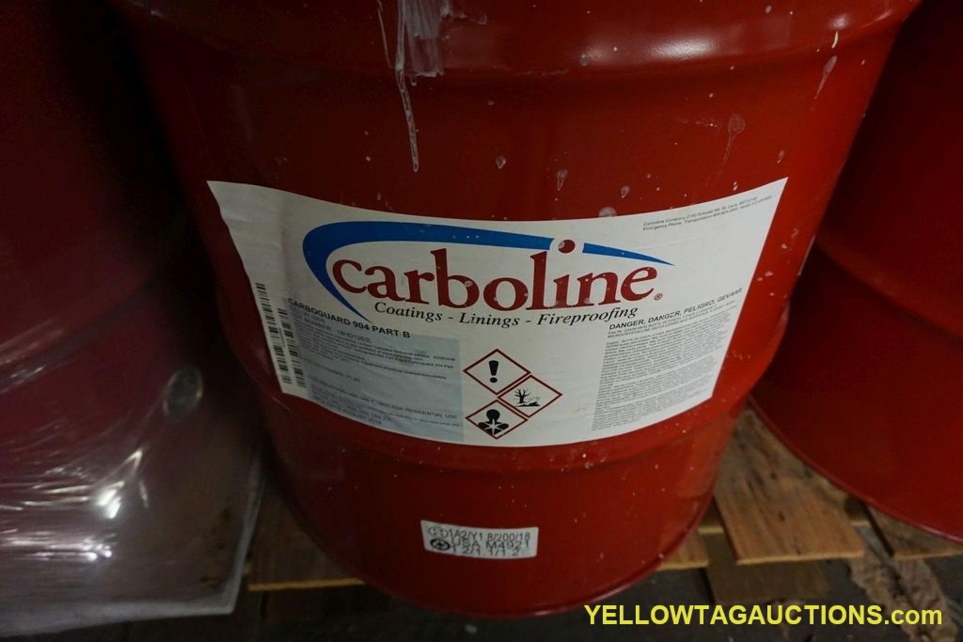 Lot of Approx. (36) 55 Gallon Drums of Carboline Coating | Includes: Black C900, Color 0908 - Image 3 of 15