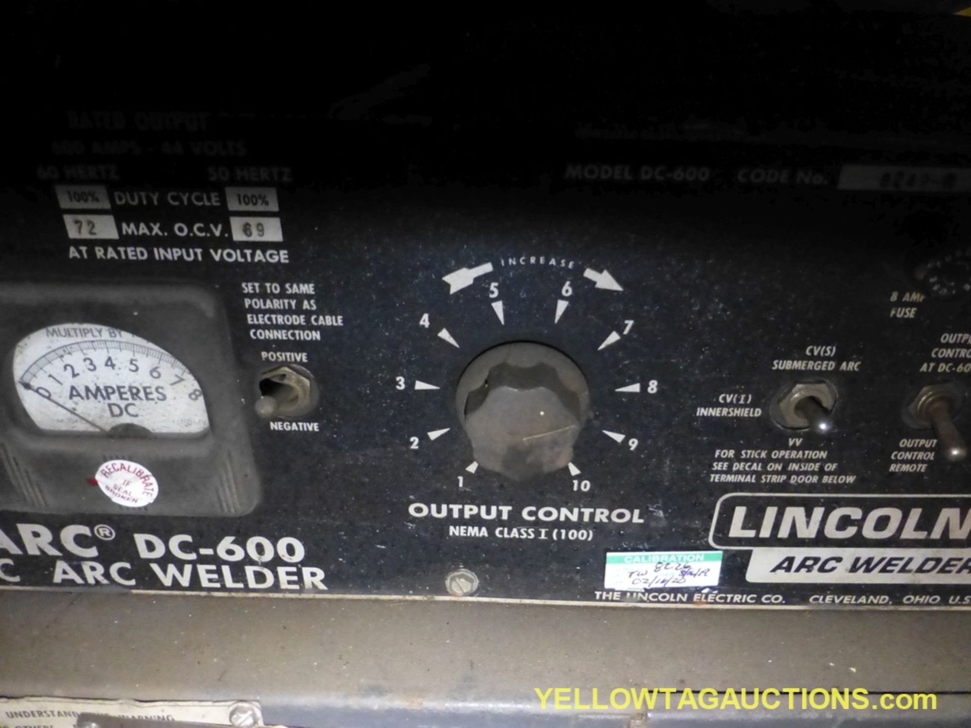 Lot of (2) Lincoln Components | (1) Ideal Arc DC 600 Arc Welder Model No. DC 600 w/Multi Processing - Image 4 of 12